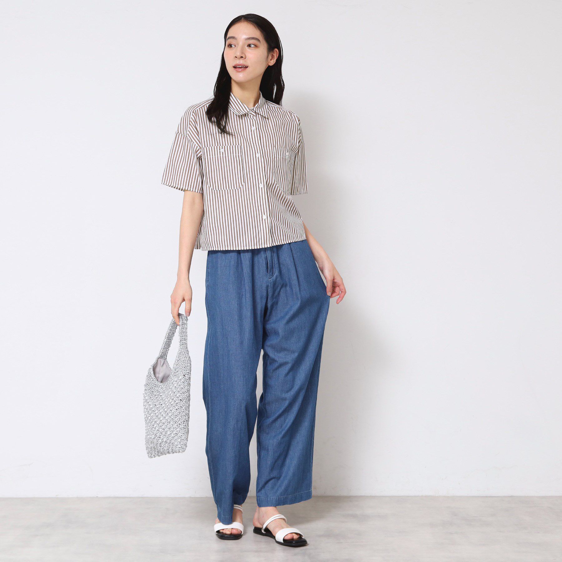 Dessin「【洗える】クロップド丈シャツ（XS～L）」|シャツ・ブラウス|