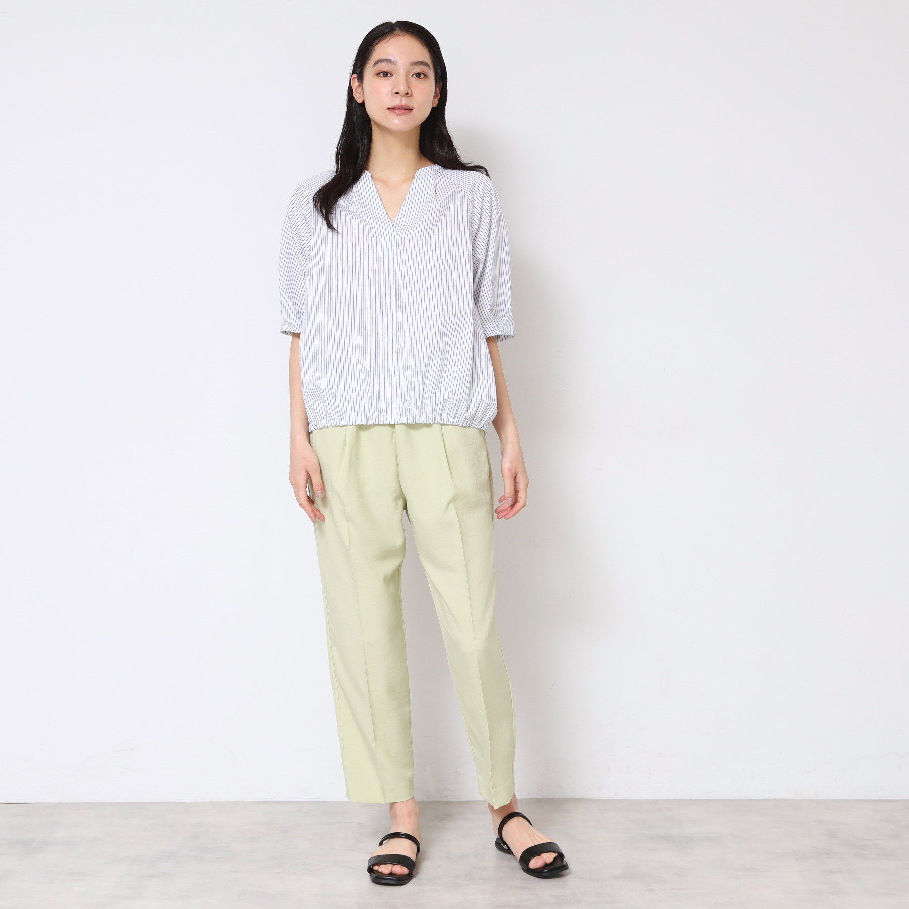 Dessin「【洗える・4サイズ展開】パフスリーブ五分袖ブラウス（XS～L）」|シャツ・ブラウス|