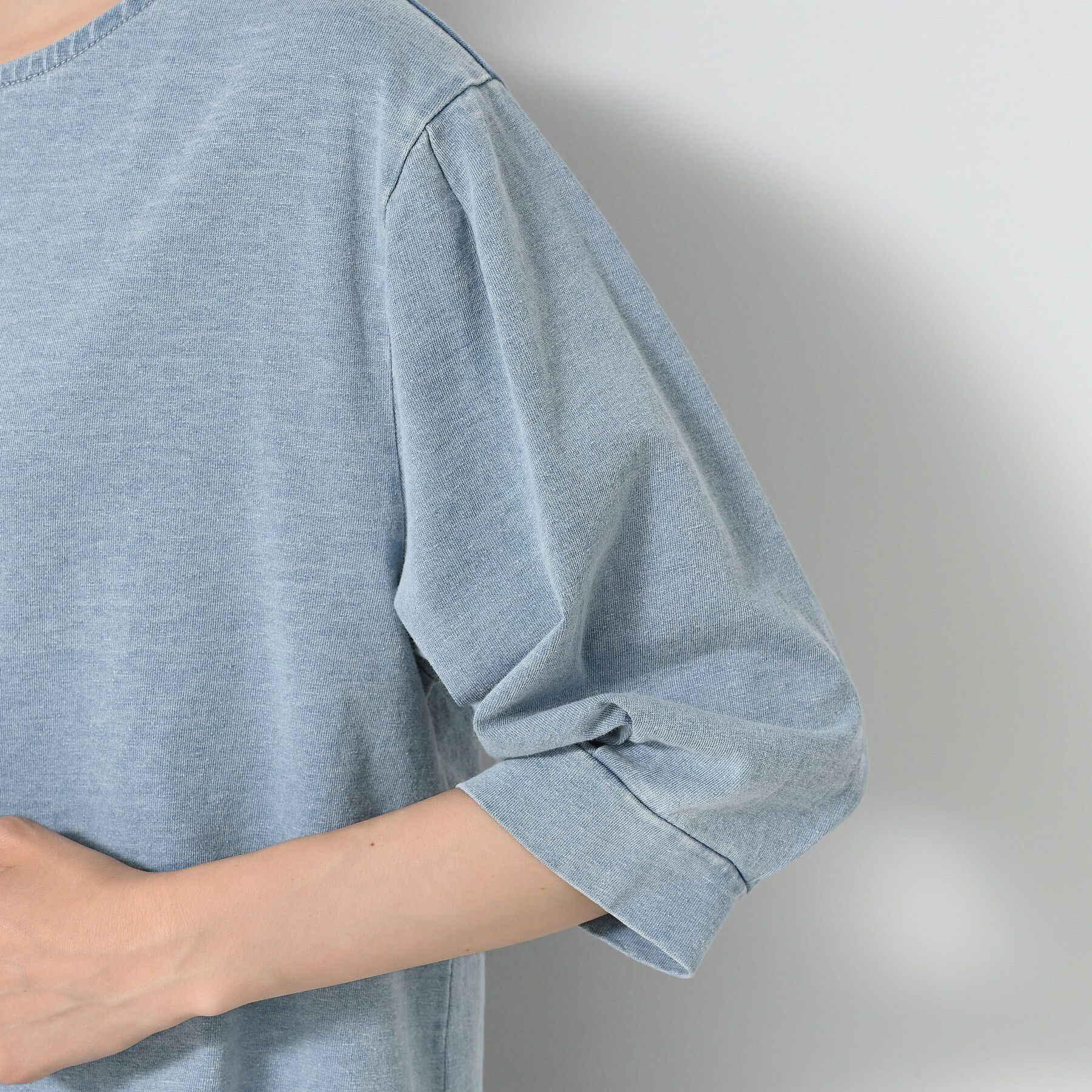 Dessin「【洗える】インディゴ天竺デニム調カットソー」|Tシャツ・カットソー|