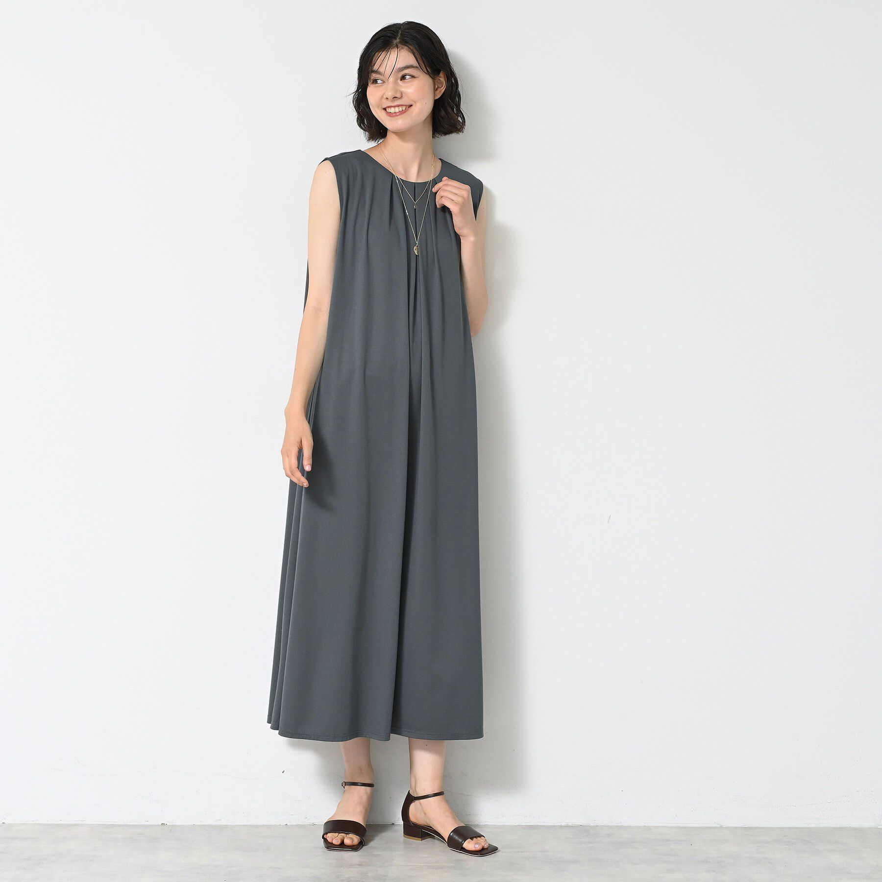 Dessin「【接触冷感】スムースポンチワンピース」|ワンピース|