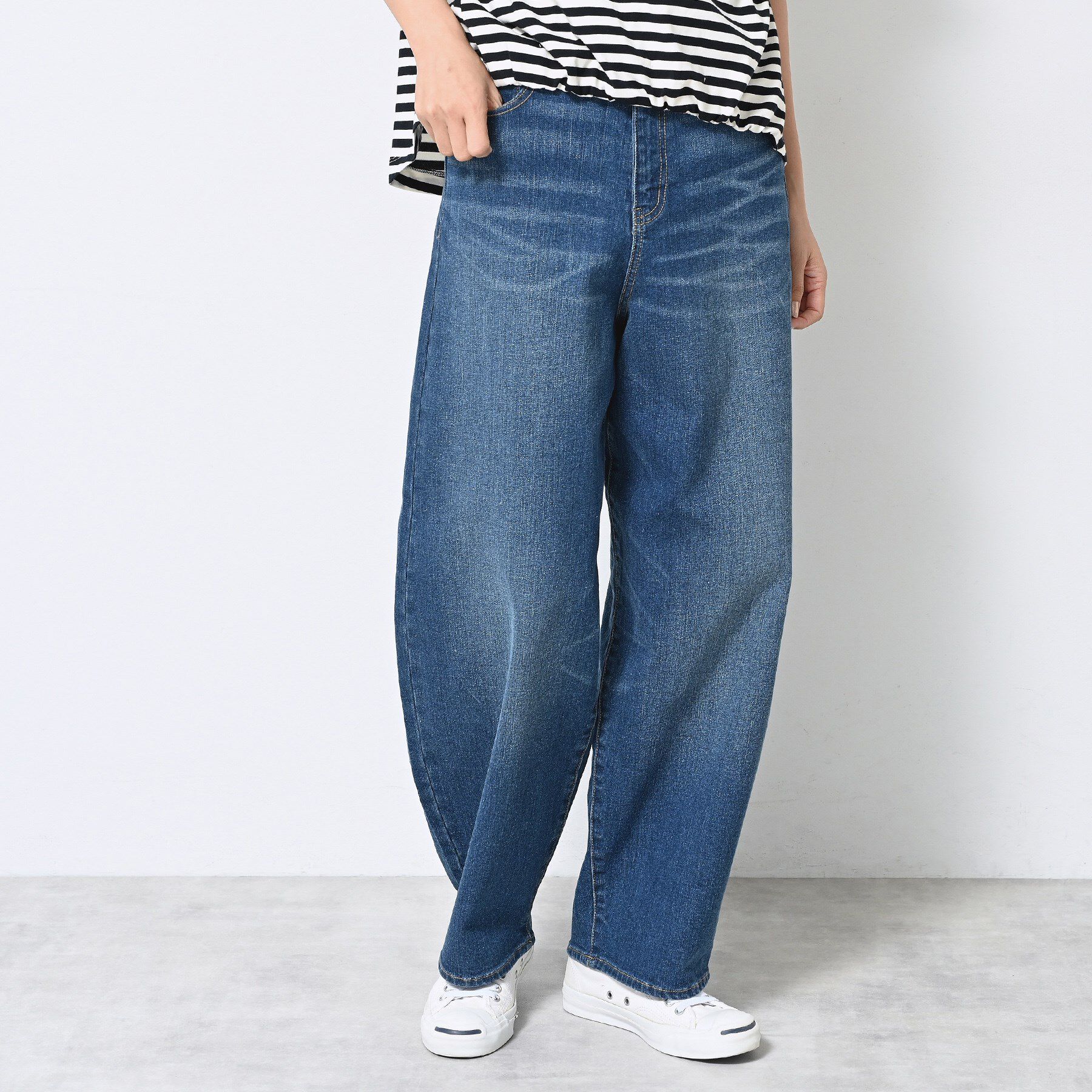 Dessin「【洗える】デニムカーブパンツ」|デニム|ブルー(092)