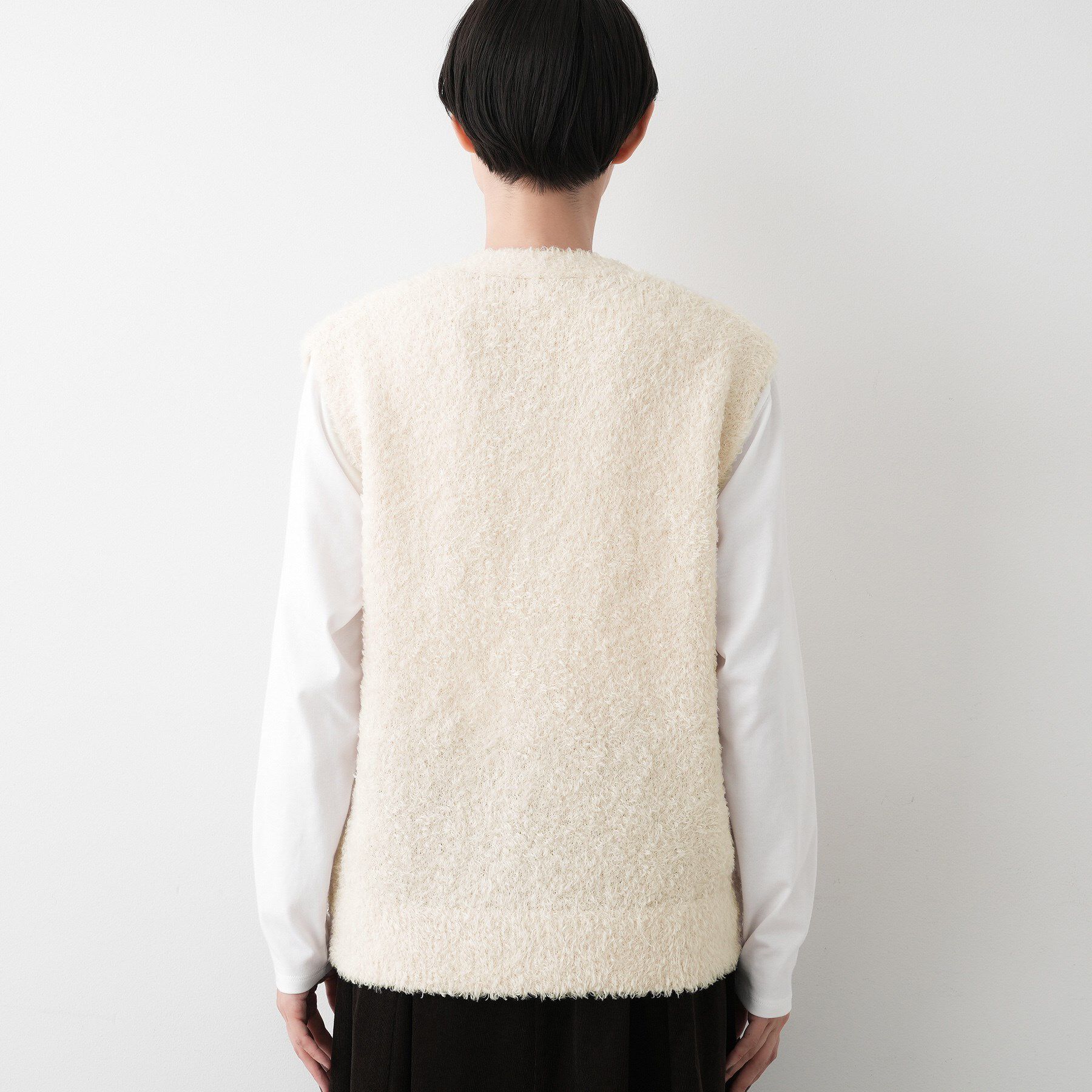 Dessin「【洗える】Vネックシャギーベスト」|ベスト・ジレ|