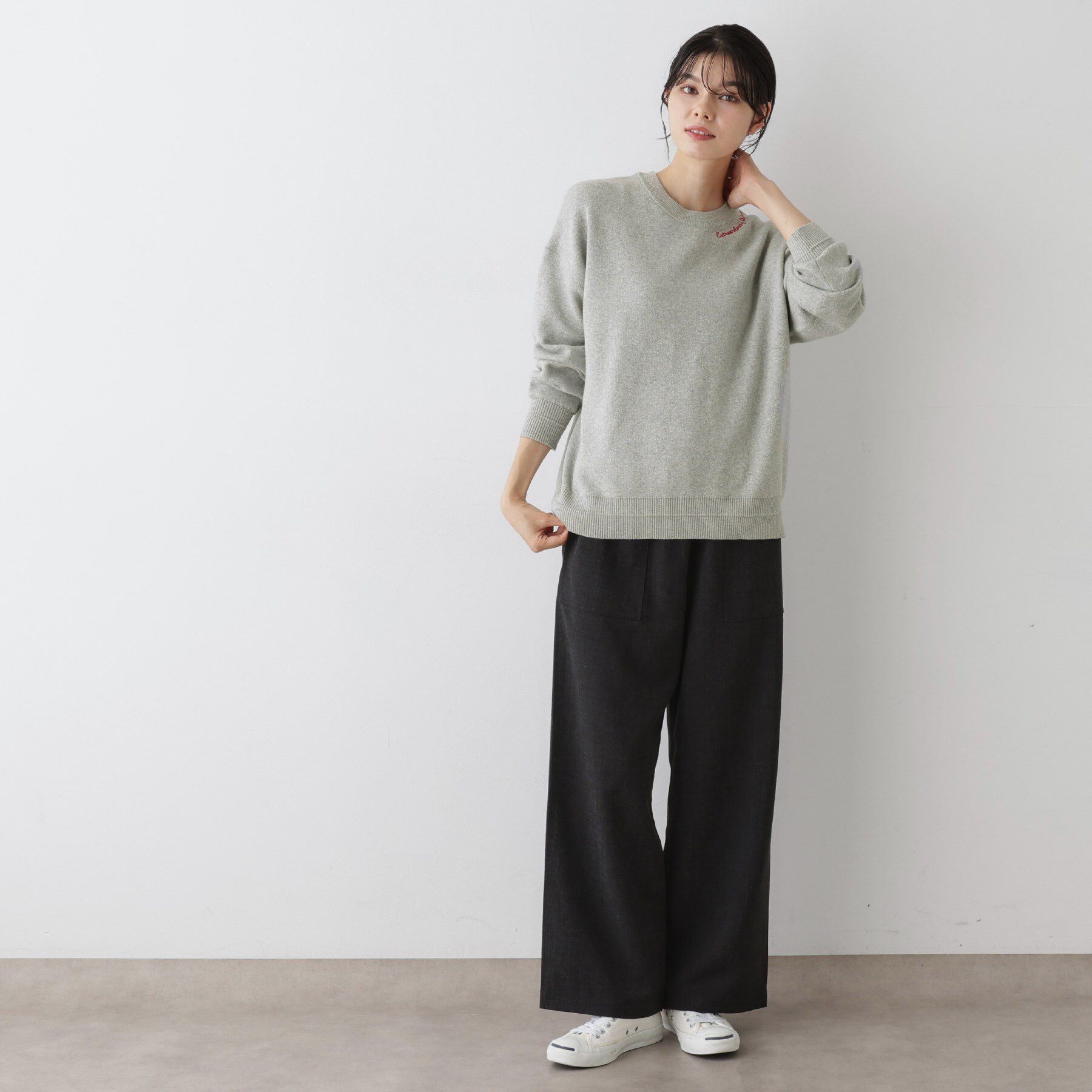 Dessin「【洗える】刺繍入りジャカードニット」|ニット・セーター|