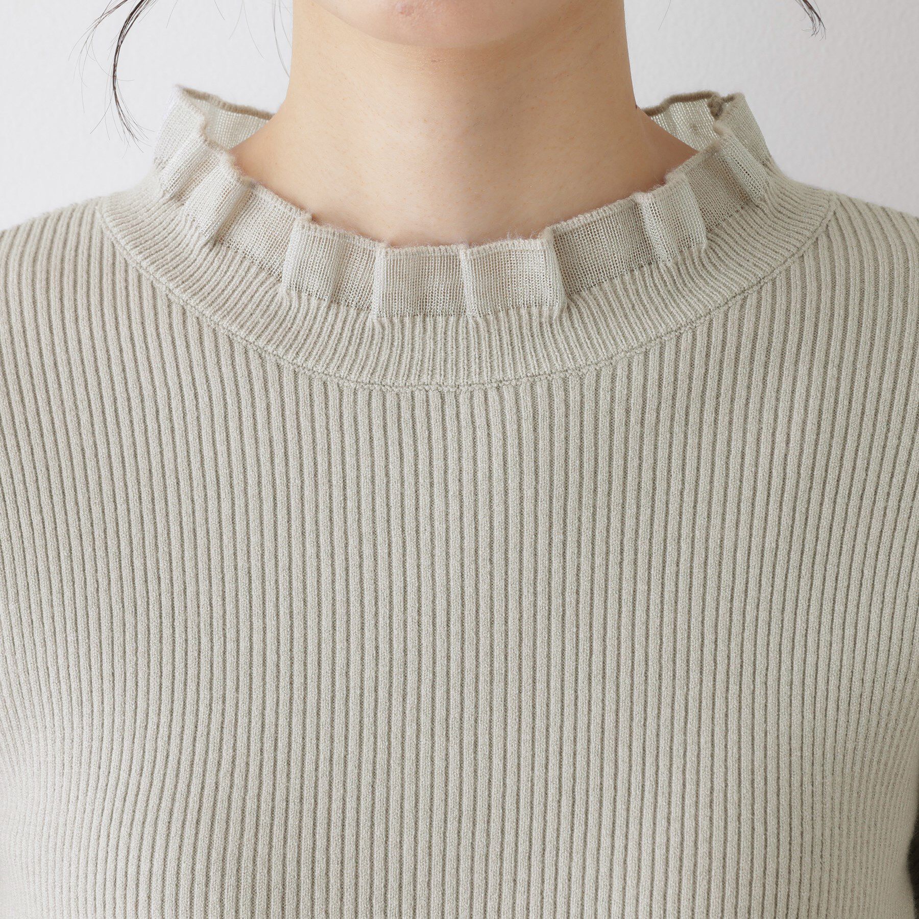 Dessin「【洗える】オーガンジーフリルニット」|ニット・セーター|