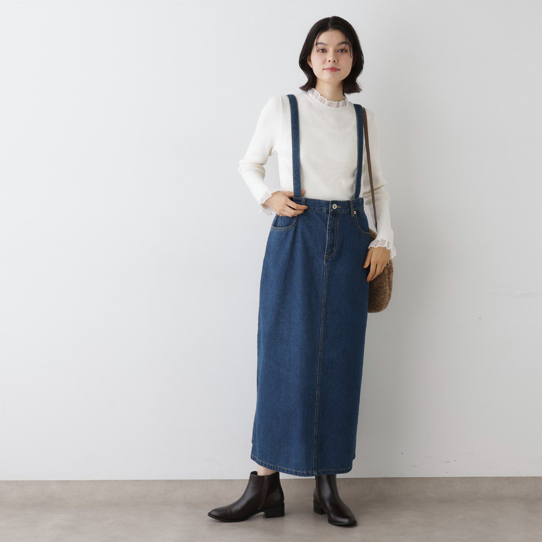 Dessin「【2WAY・洗える】デニムジャンパースカート」|スカート|