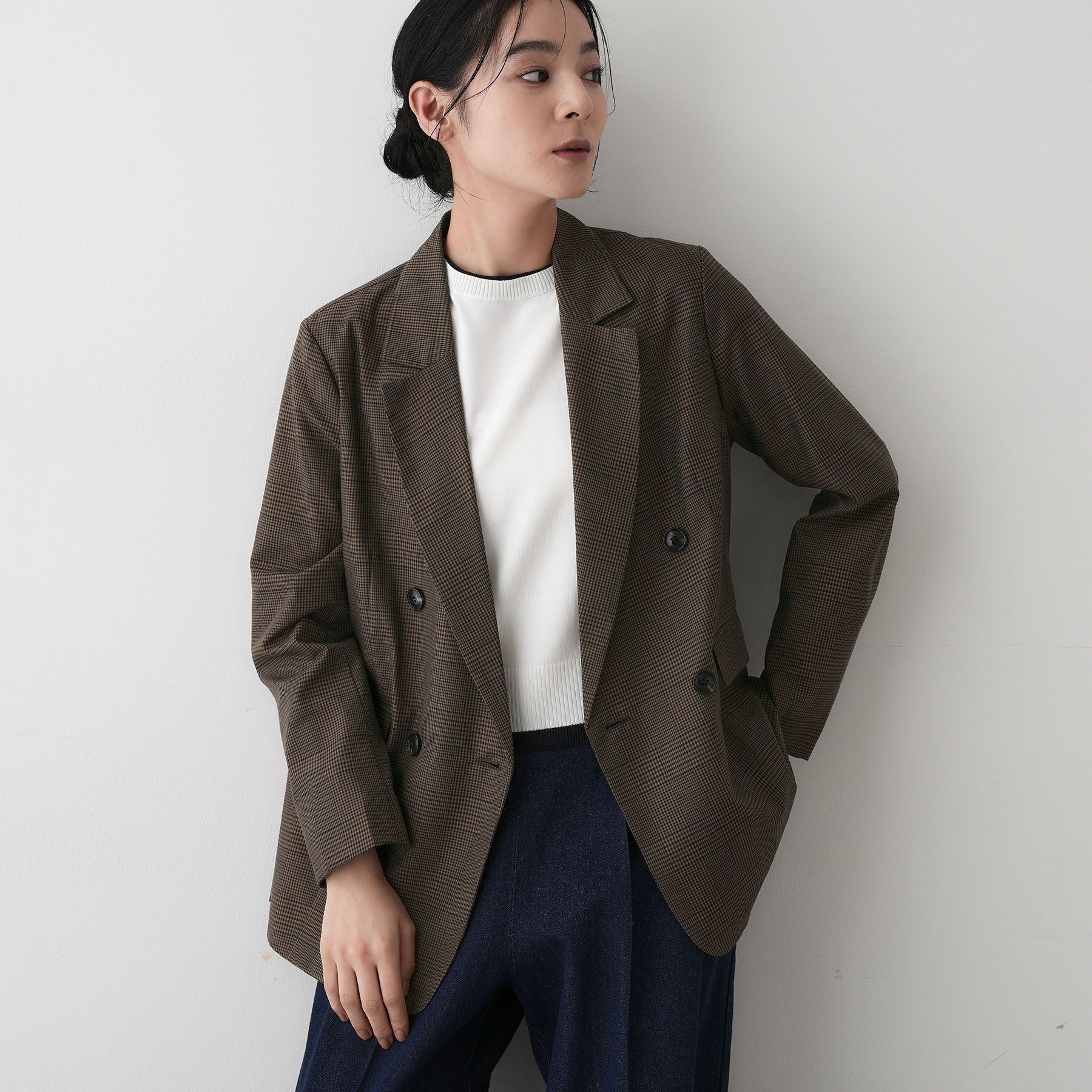 Dessin「【洗える】ダブルブレストジャケット」|テーラードジャケット|ブラウン(244)