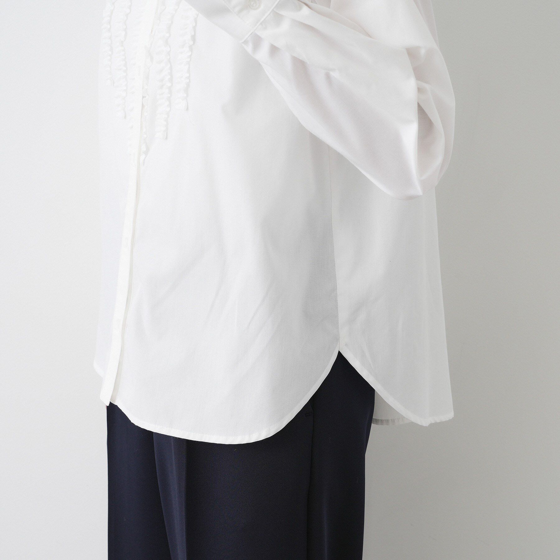 Dessin「【着映え/洗える】フロントフリルネックブラウス」|シャツ・ブラウス|