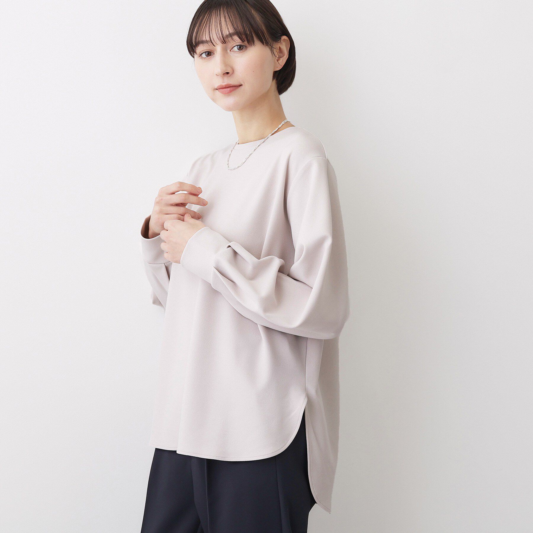 Dessin「【体型カバー/レイヤード/洗える】ジョーゼットプルオーバーブラウス」|シャツ・ブラウス|