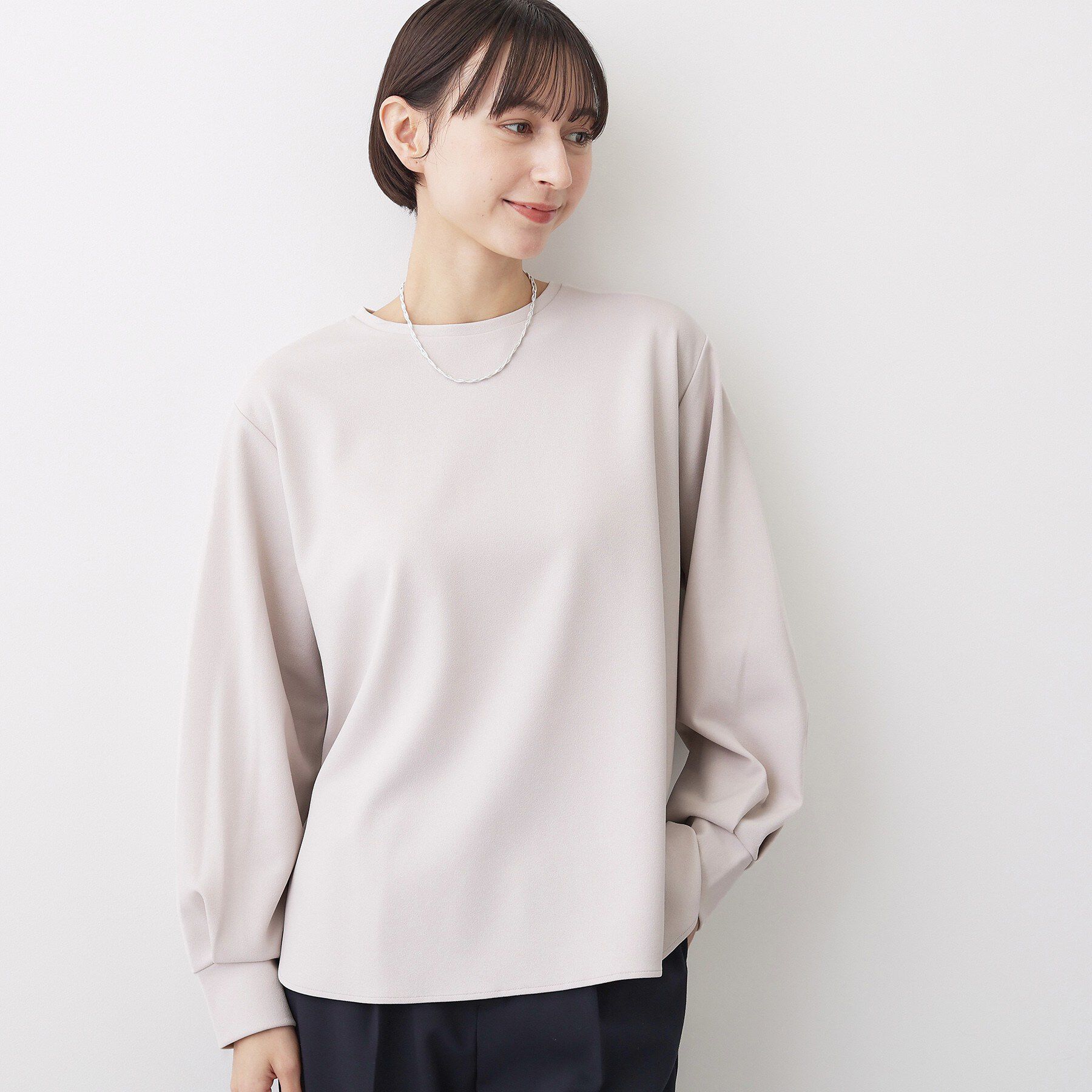 Dessin「【体型カバー/レイヤード/洗える】ジョーゼットプルオーバーブラウス」|シャツ・ブラウス|グレージュ(050)