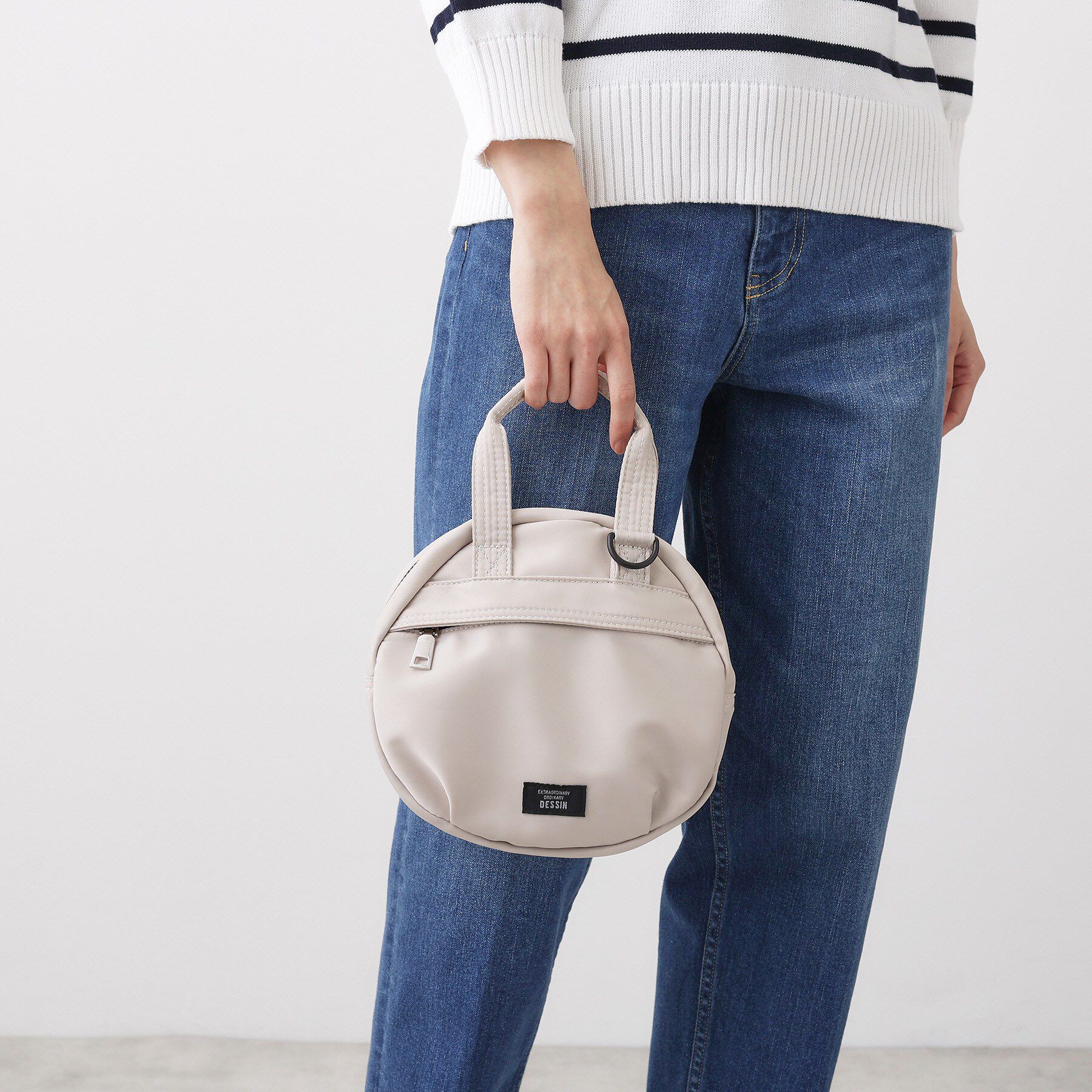 Dessin「【ユニセックス/軽量】ポリエステルラウンド型２WAYショルダーバッグ」|ショルダー・メッセンジャー|ライトベージュ(05