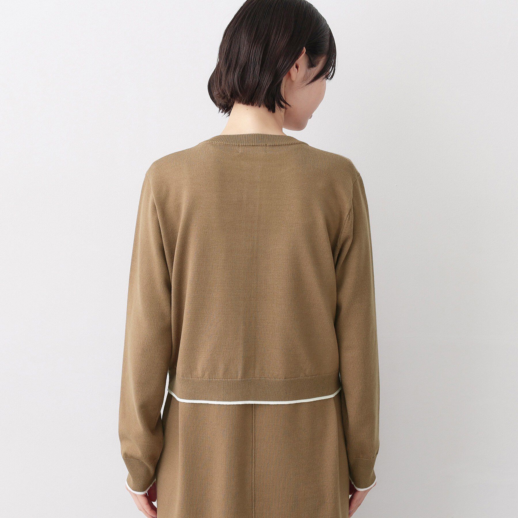 Dessin「【2点セット・洗える】ニットカーディガン&times;ノースリーブワンピース」|ワンピース|