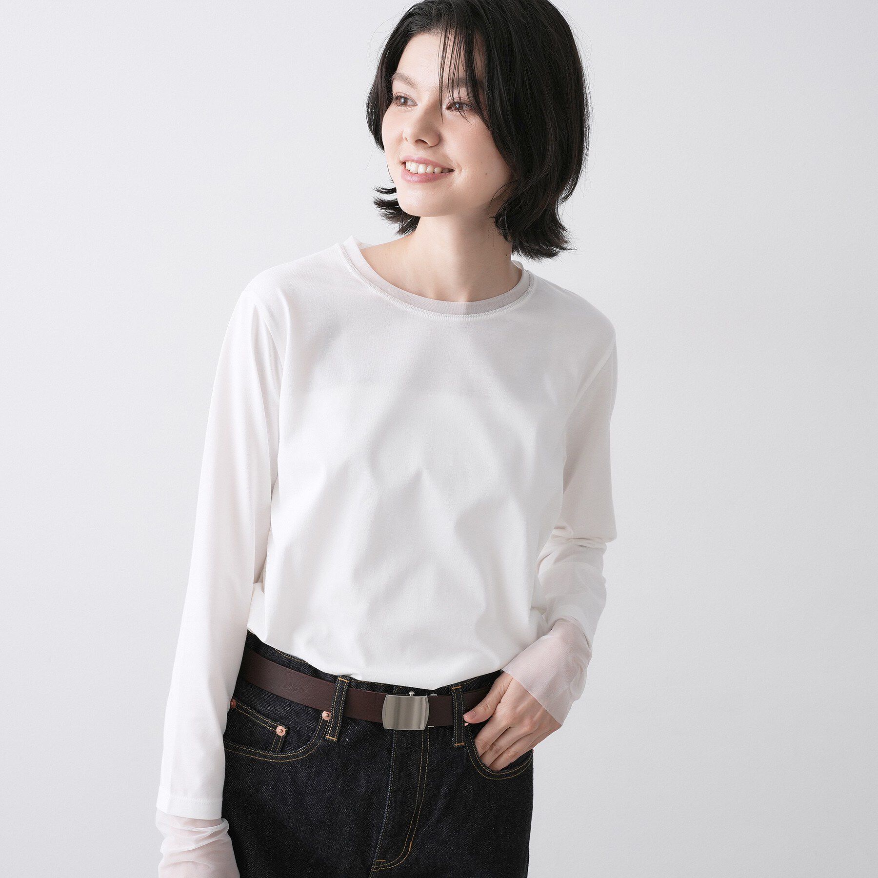 Dessin「【洗える】シアーチュールポイントカットソー」|Tシャツ・カットソー|