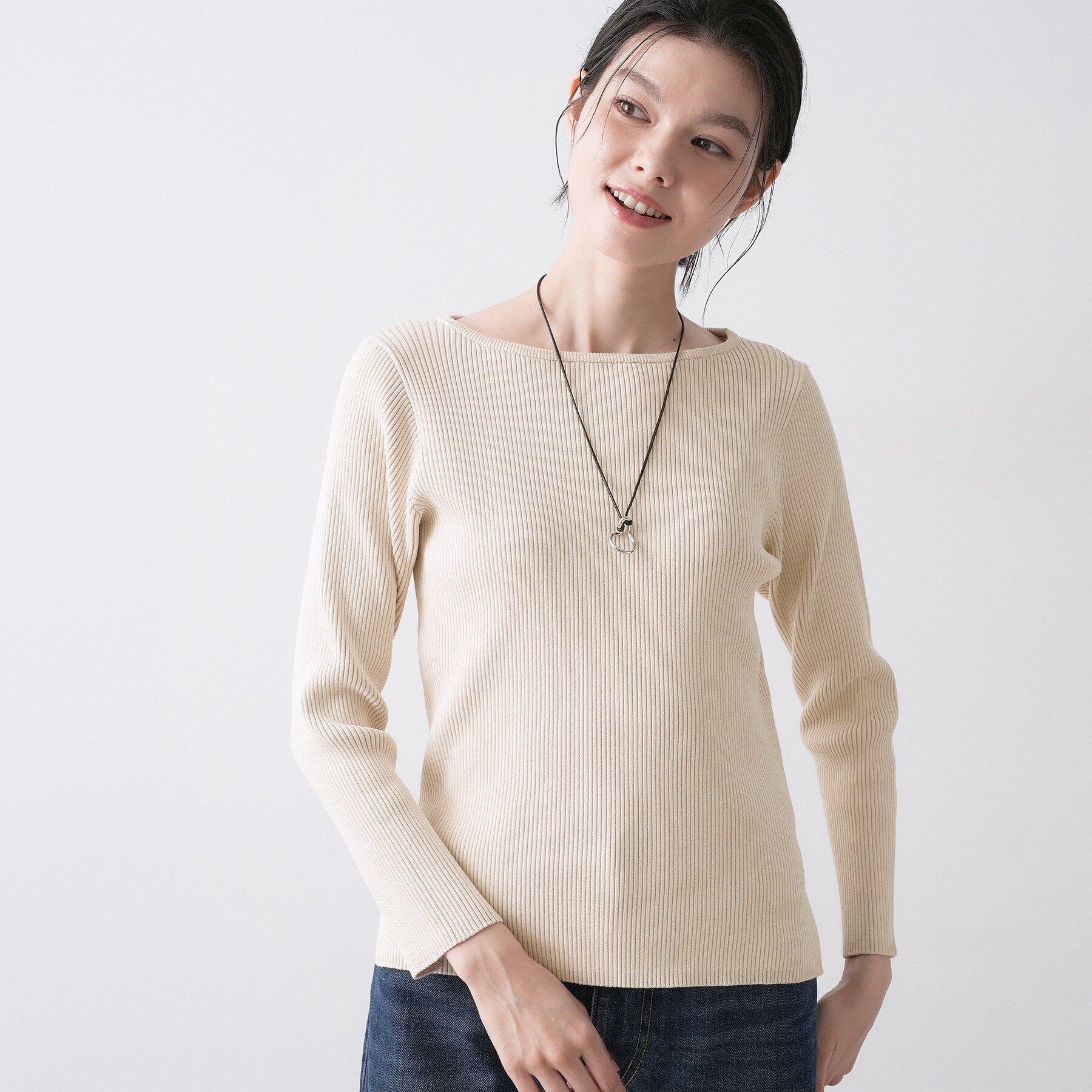 Dessin「【洗える】ボートネックリブニット」|ニット・セーター|