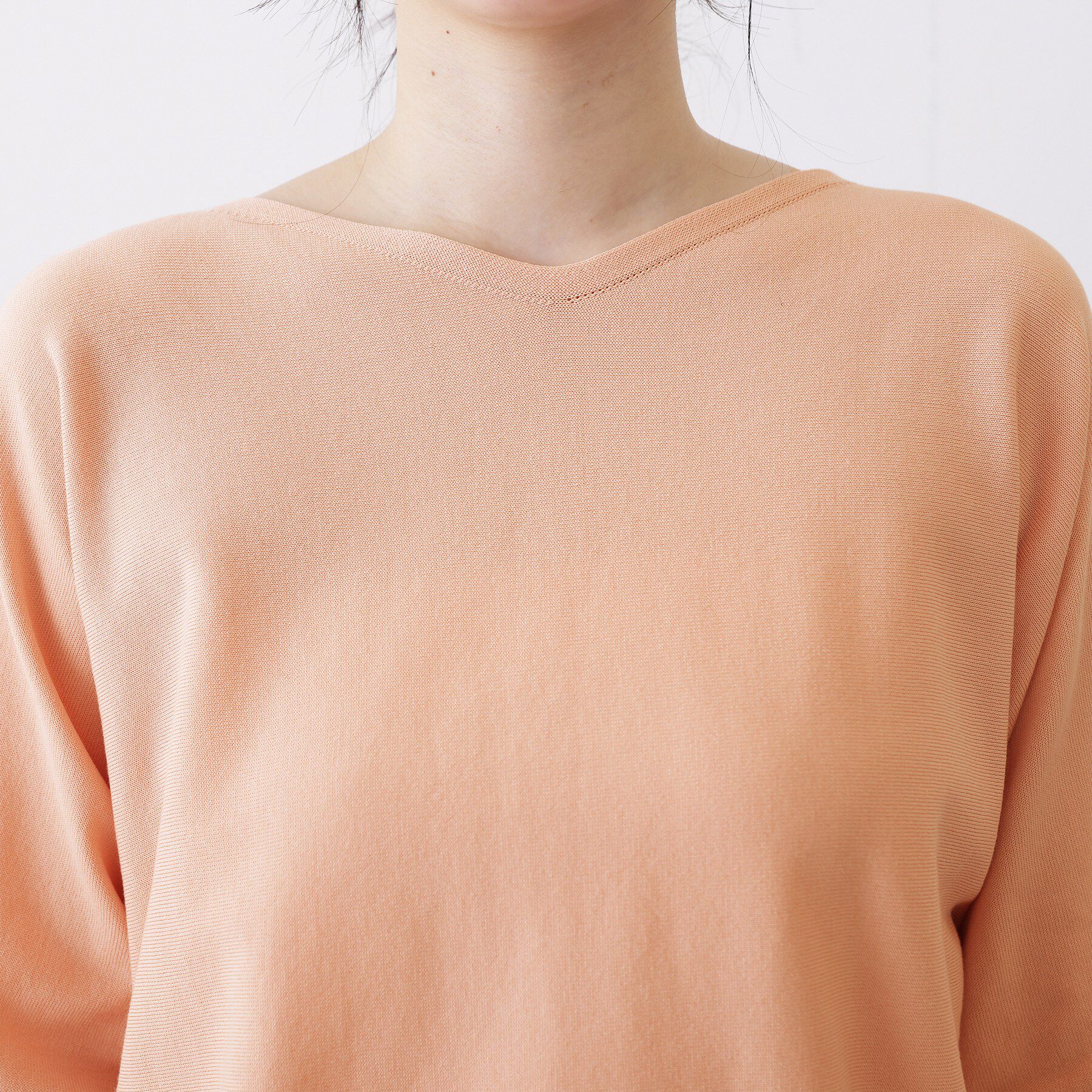 Dessin「【洗える】後ろボタンニットプルオーバー七分袖」|ニット・セーター|