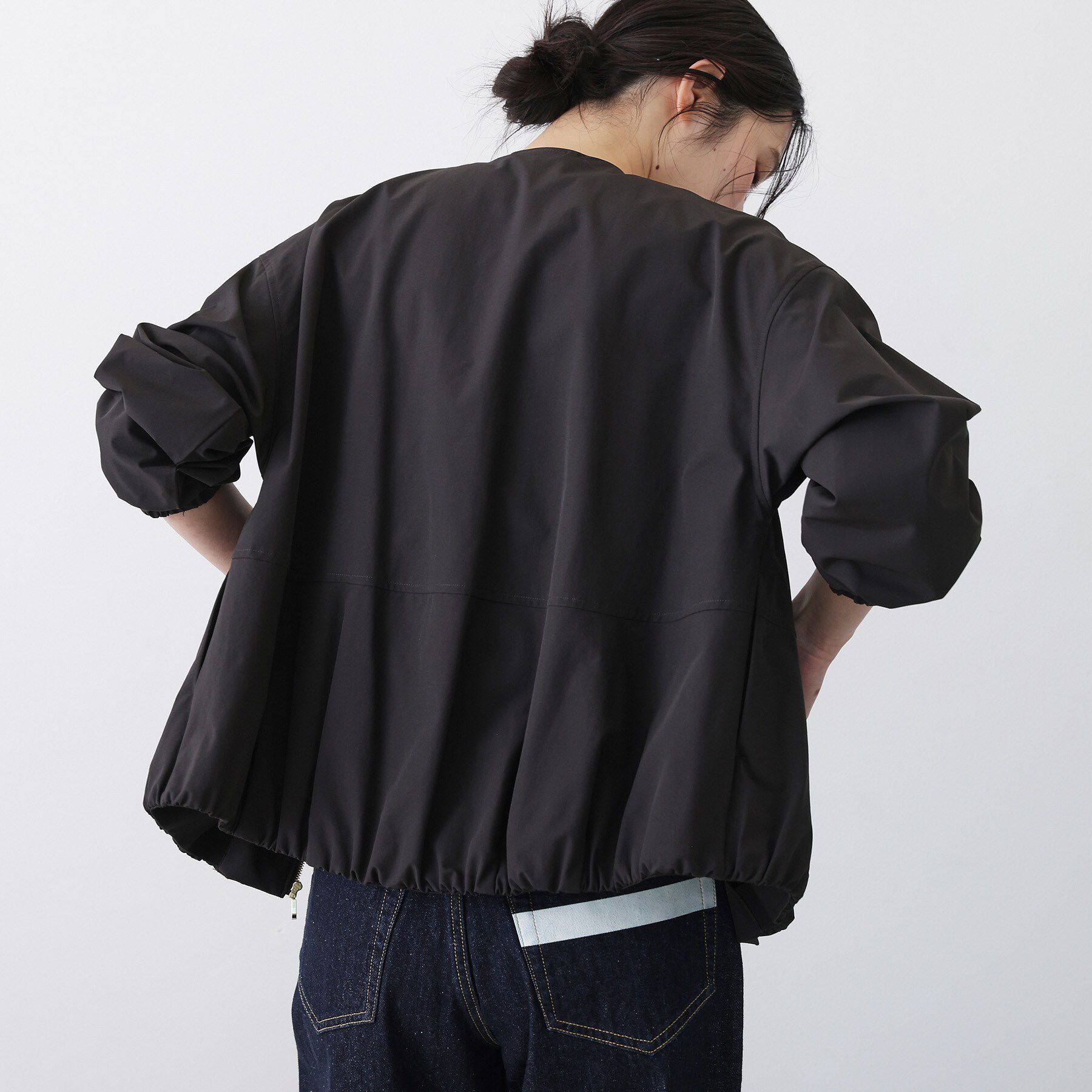 Dessin「【撥水/洗える】ノーカラーブルゾン」|ブルゾン・スタジャン|