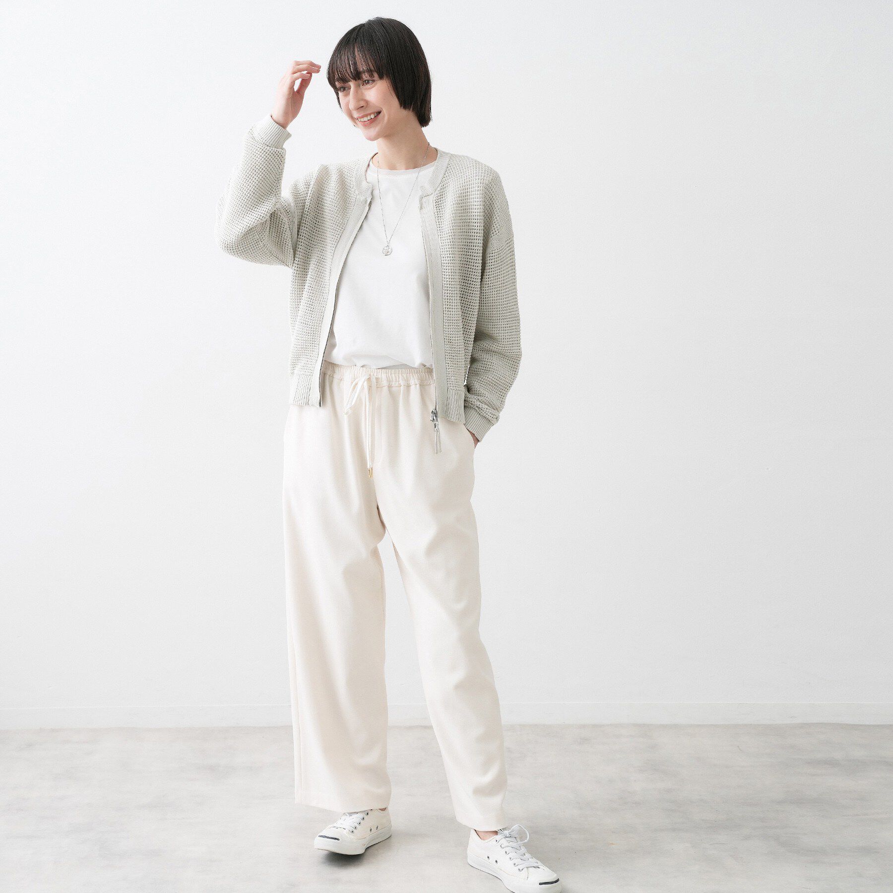 Dessin「【洗える】コットンメッシュニットカーディガン」|カーディガン|