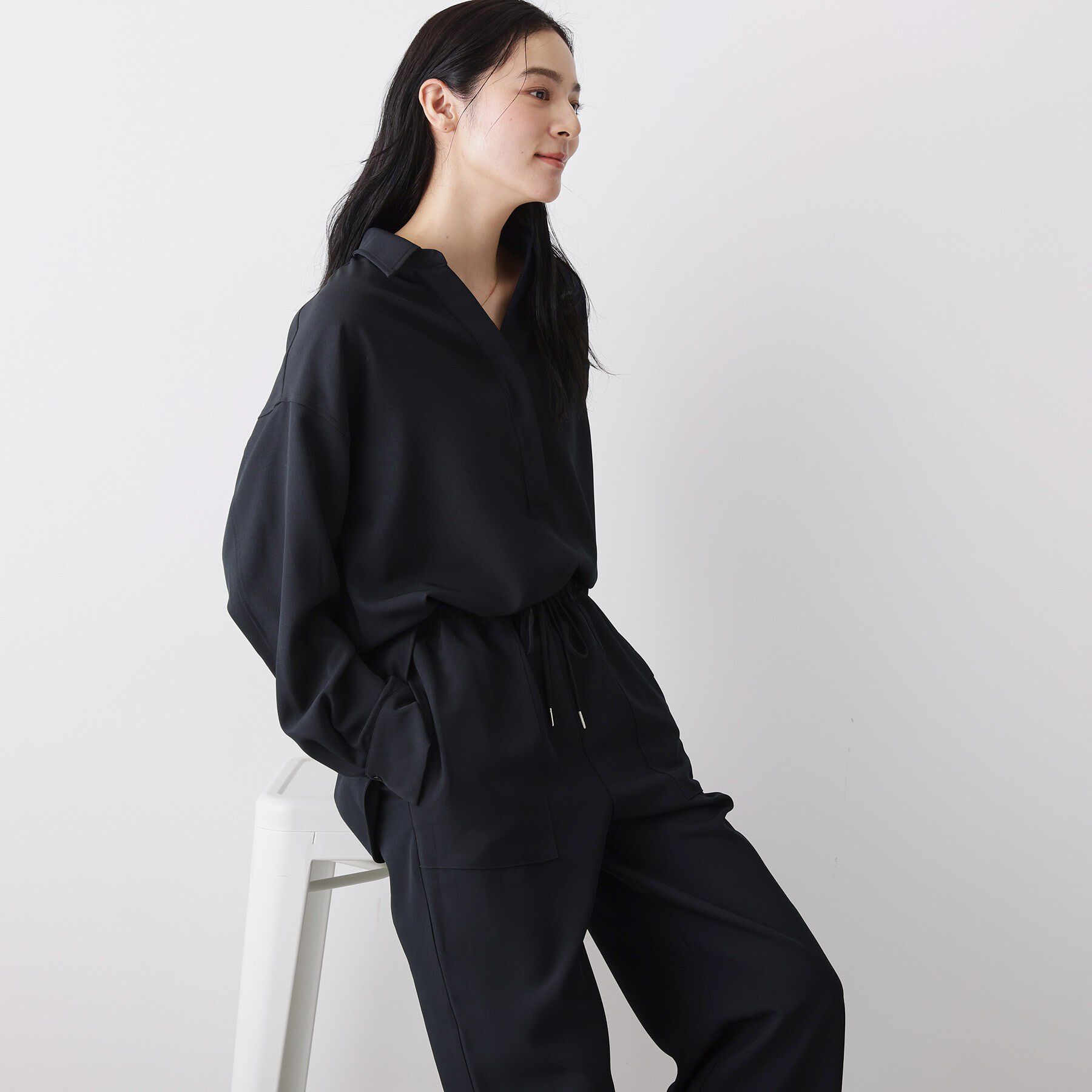 Dessin「【2点セット・洗える】メランジツイルセットアップ」|スーツ|ネイビー(094)