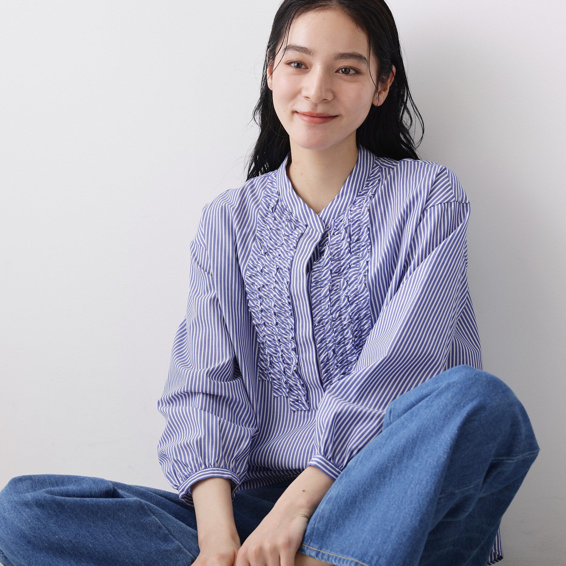 Dessin「【着映え/洗える】フロントフリルブラウス」|シャツ・ブラウス|