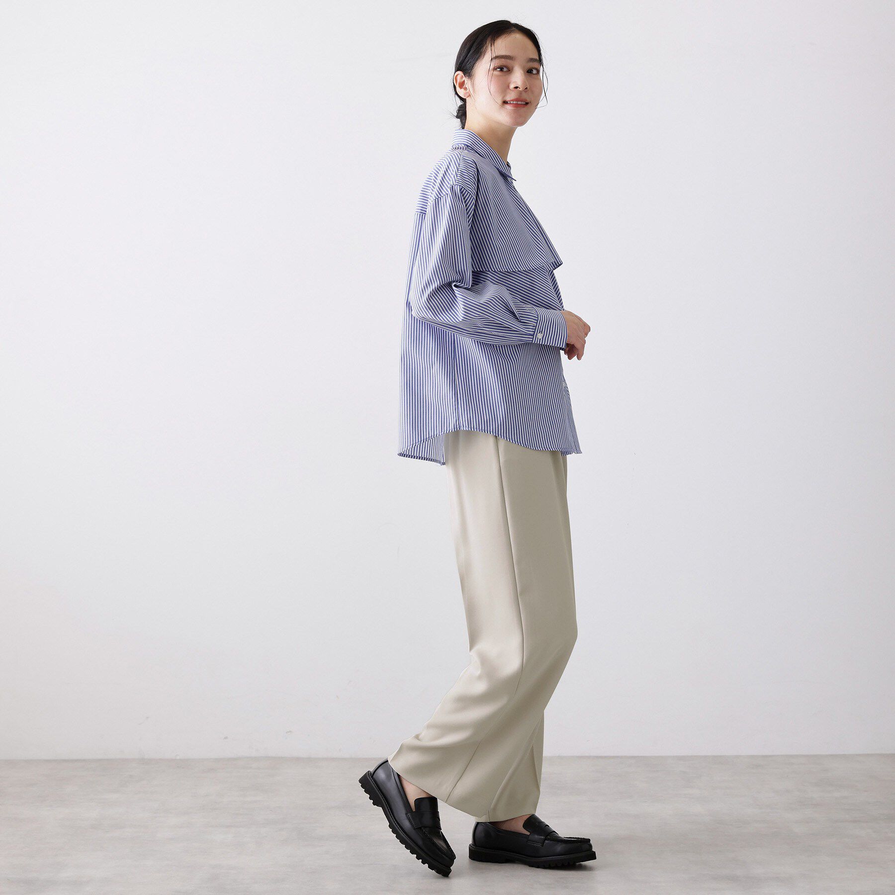 Dessin「【洗える】サイドボタンセミワイドパンツ」|その他|