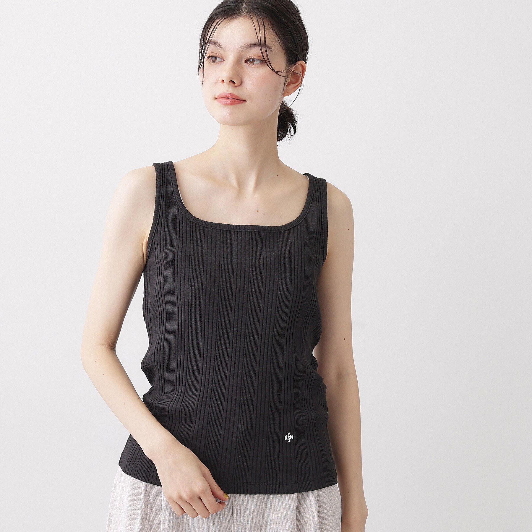 Dessin「【洗える】スクエアネックリブタンクトップ」|キャミソール|