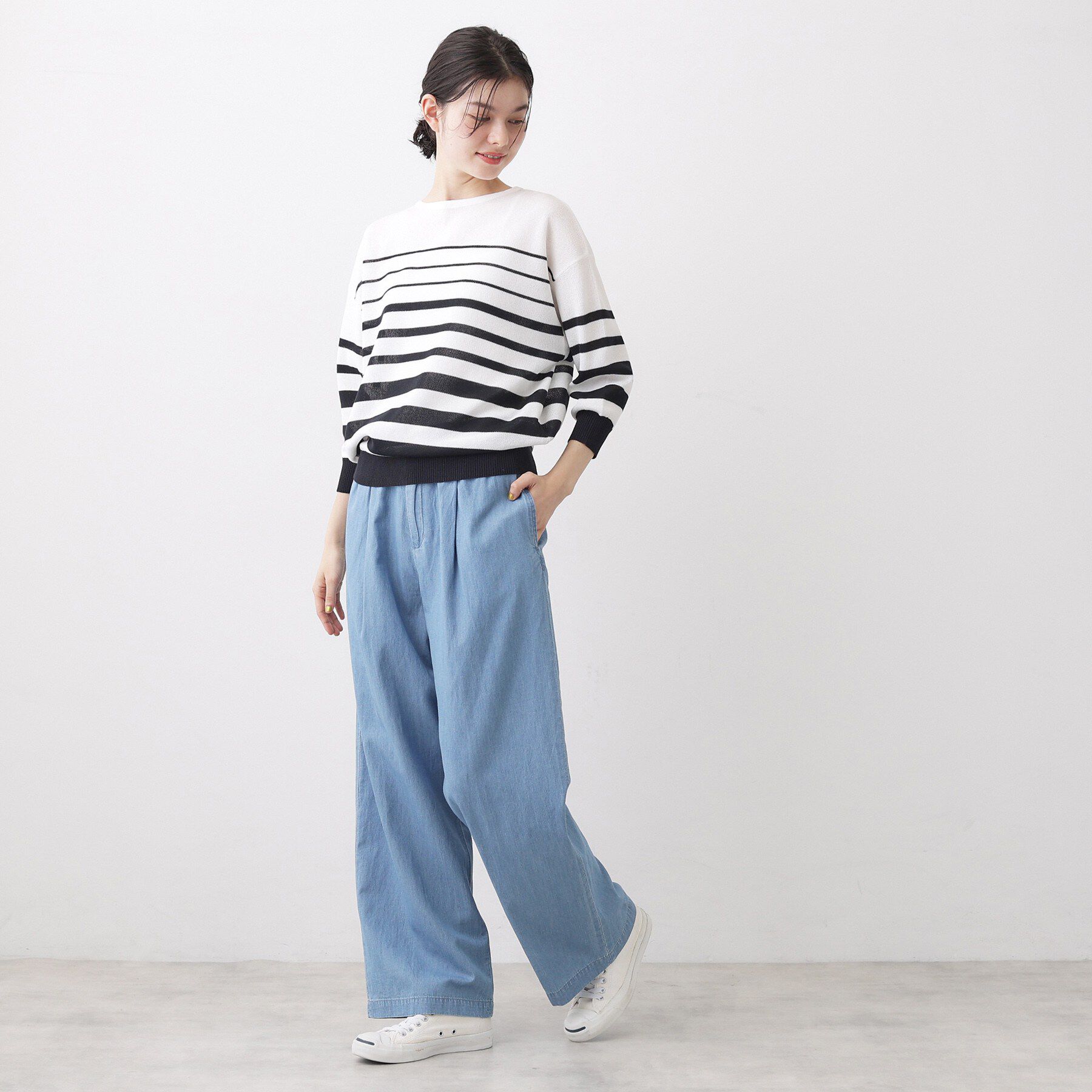Dessin「【洗える】綿麻ドロストライトデニムパンツ」|その他|