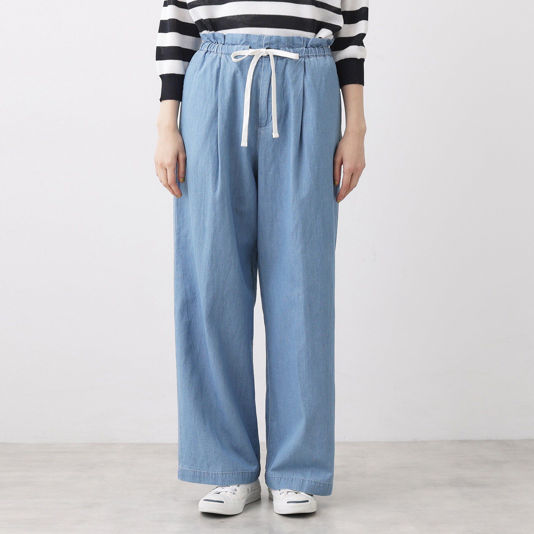 Dessin「【洗える】綿麻ドロストライトデニムパンツ」|その他|