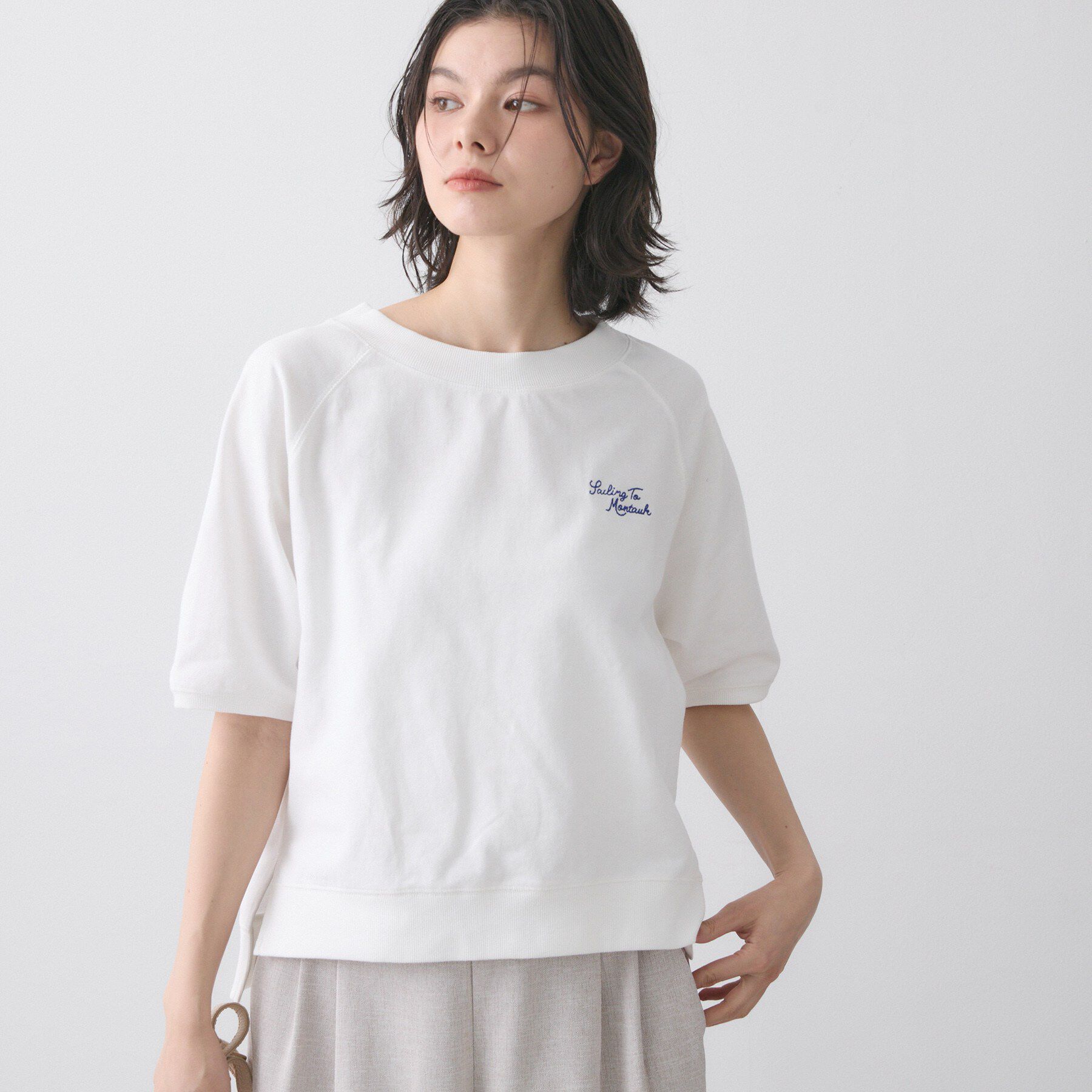 Dessin「【洗える】ミニ裏毛刺繍ロゴプルオーバー」|Tシャツ・カットソー|