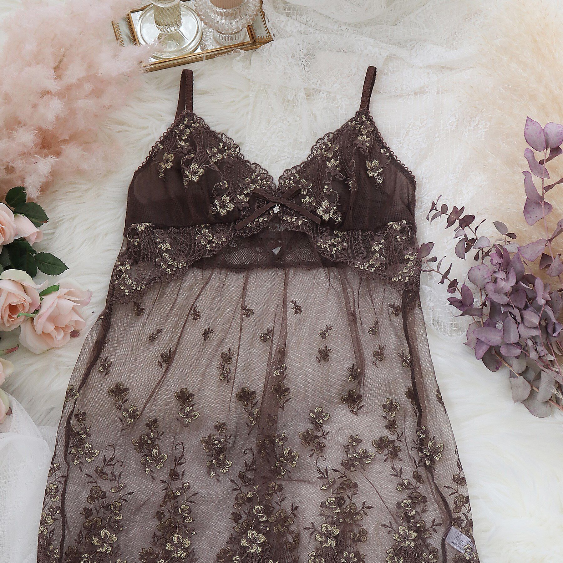 Risa Magli「フェリシテ スリップ」|キャミソール|ブラウン(040)