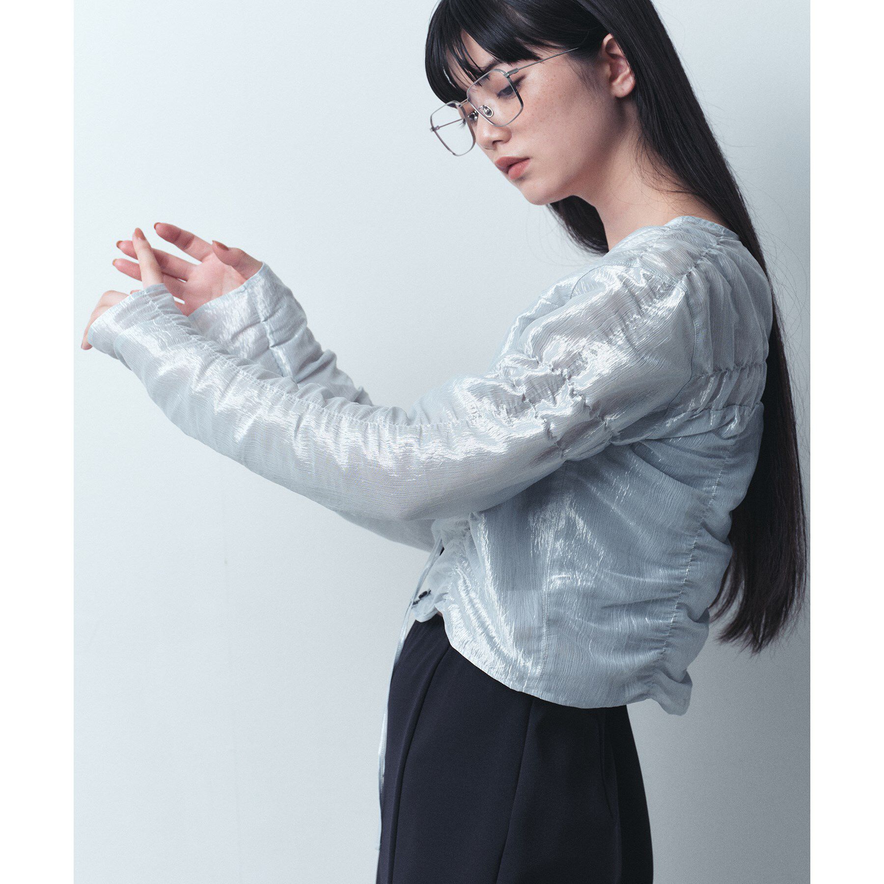 CODE A「gathered shiny blouse」|シャツ・ブラウス|
