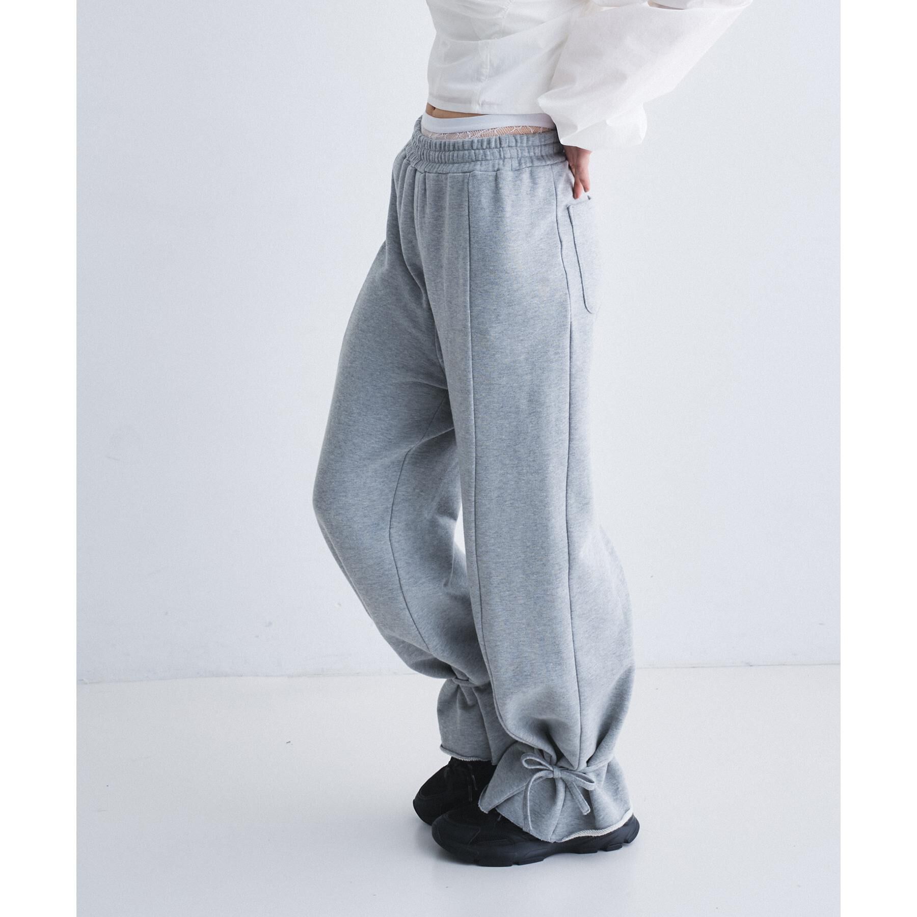 CODE A「【Re】ribbon sweat pants」|その他|ライトグレー(011