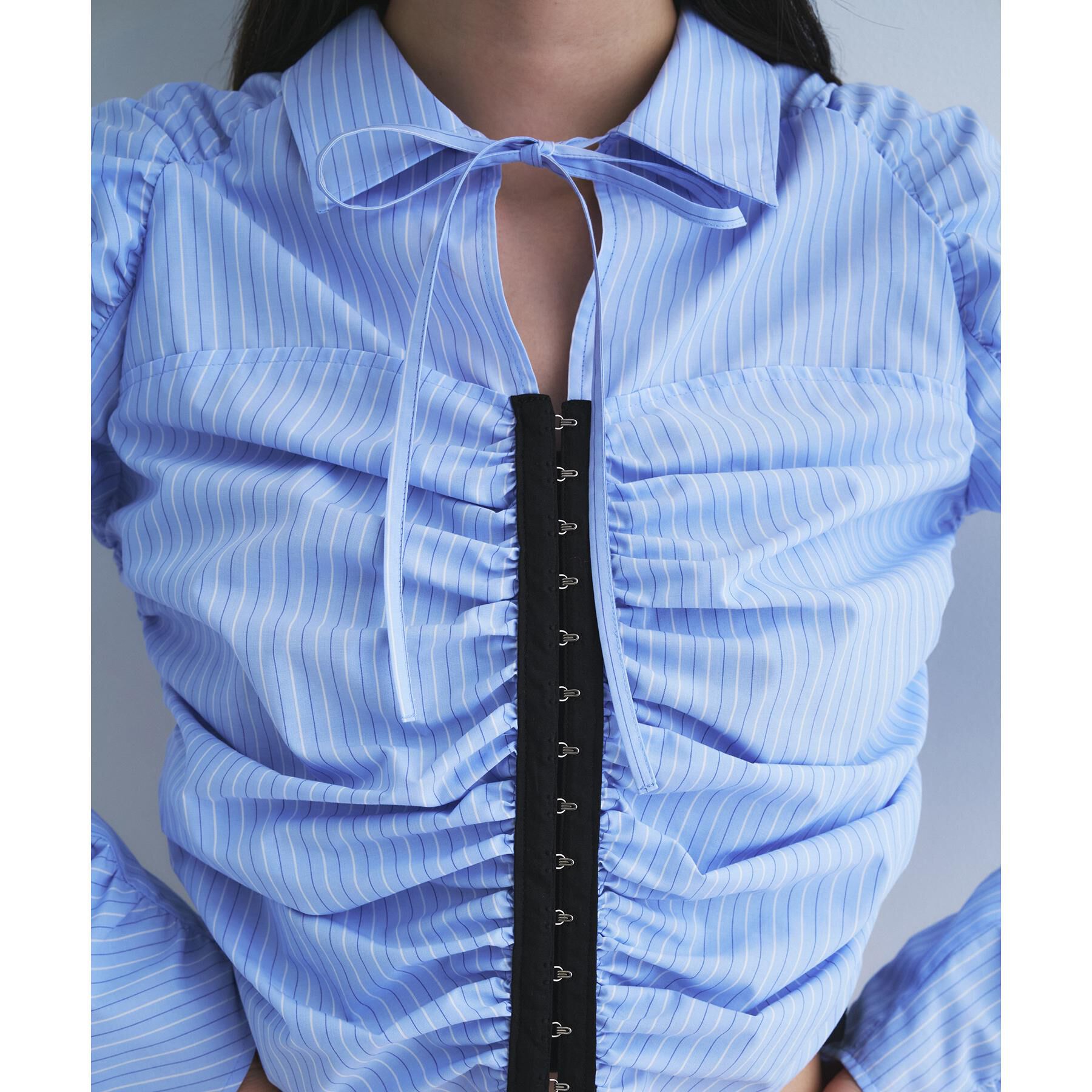 CODE A「stripe gather shirt」|シャツ・ブラウス|
