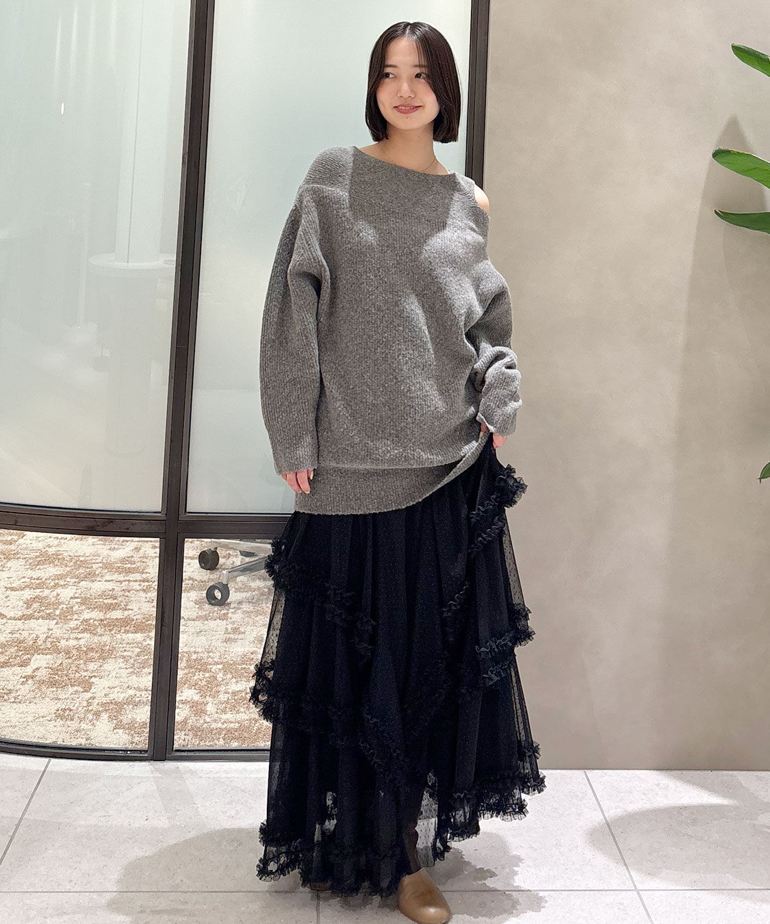 COCO DEAL「オフショルスリットニット」|ニット・セーター|