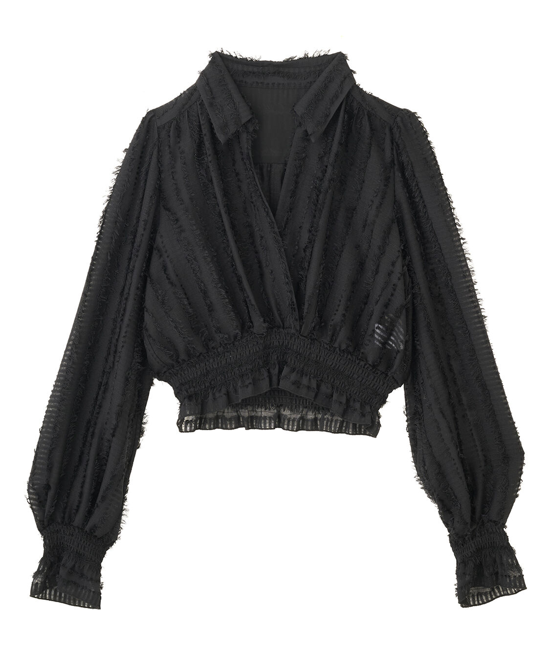 COCO DEAL「カットジャカードカシュクールブラウス」|シャツ・ブラウス|ブラック