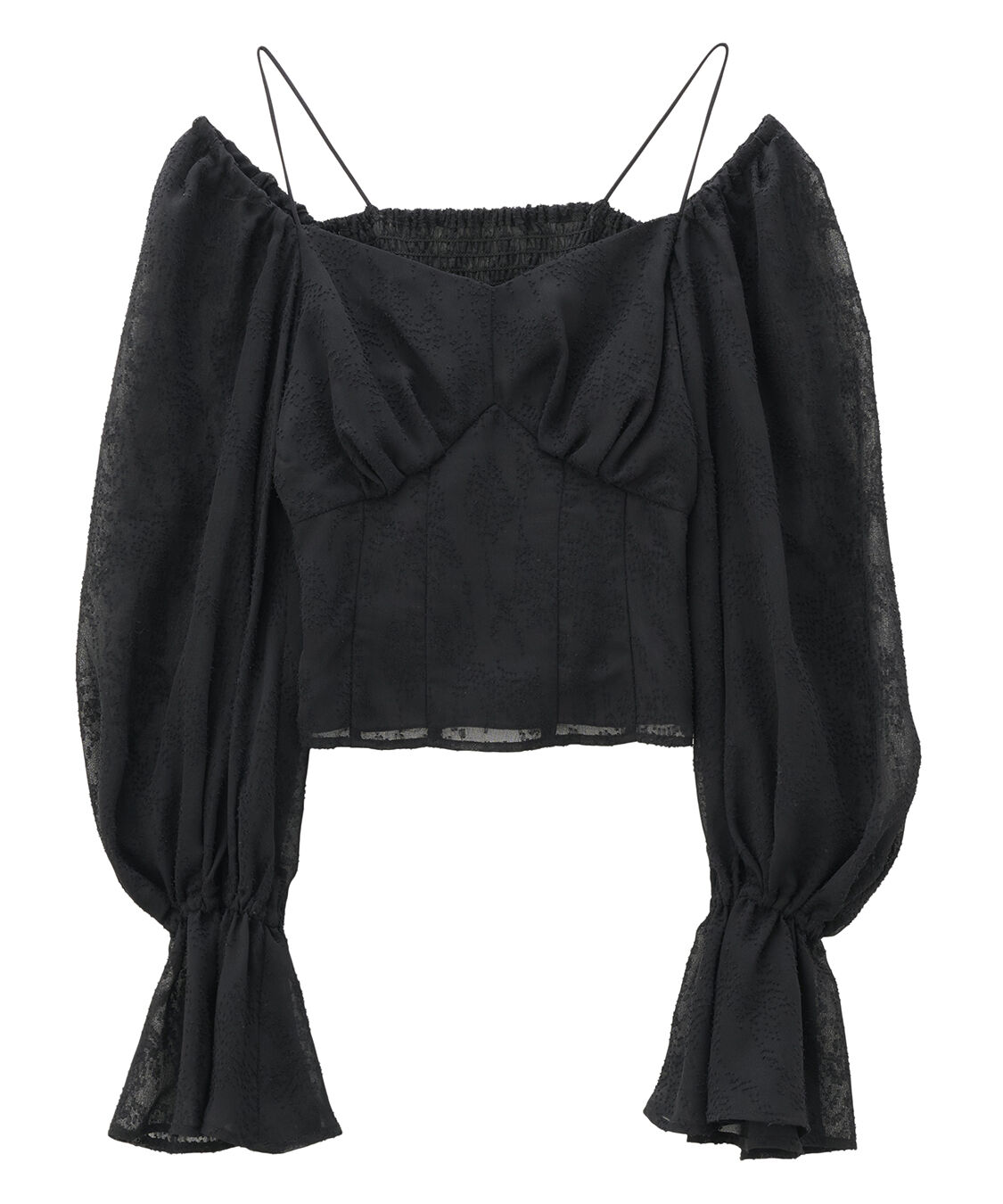 COCO DEAL「ボリュームスリーブコルセットブラウス」|シャツ・ブラウス|ブラック