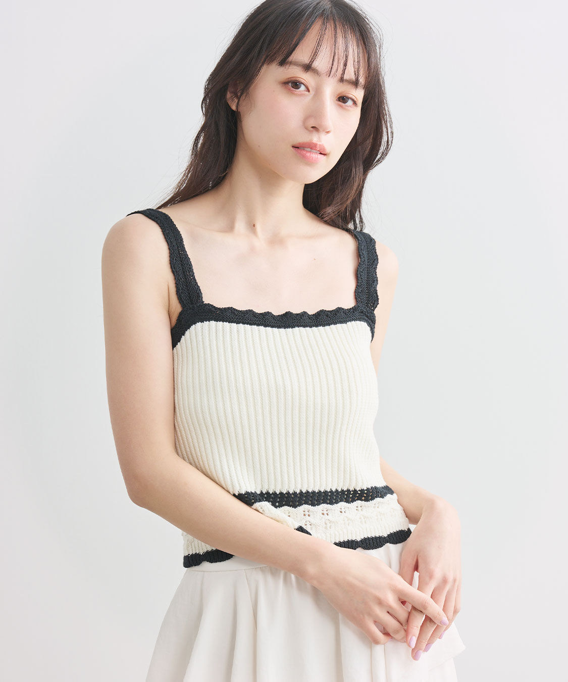 COCO DEAL「柄編みニットキャミトップス」|ニット・セーター|