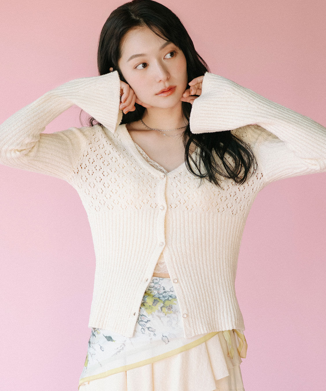 COCO DEAL「柄編みニットカーディガン」|ニット・セーター|