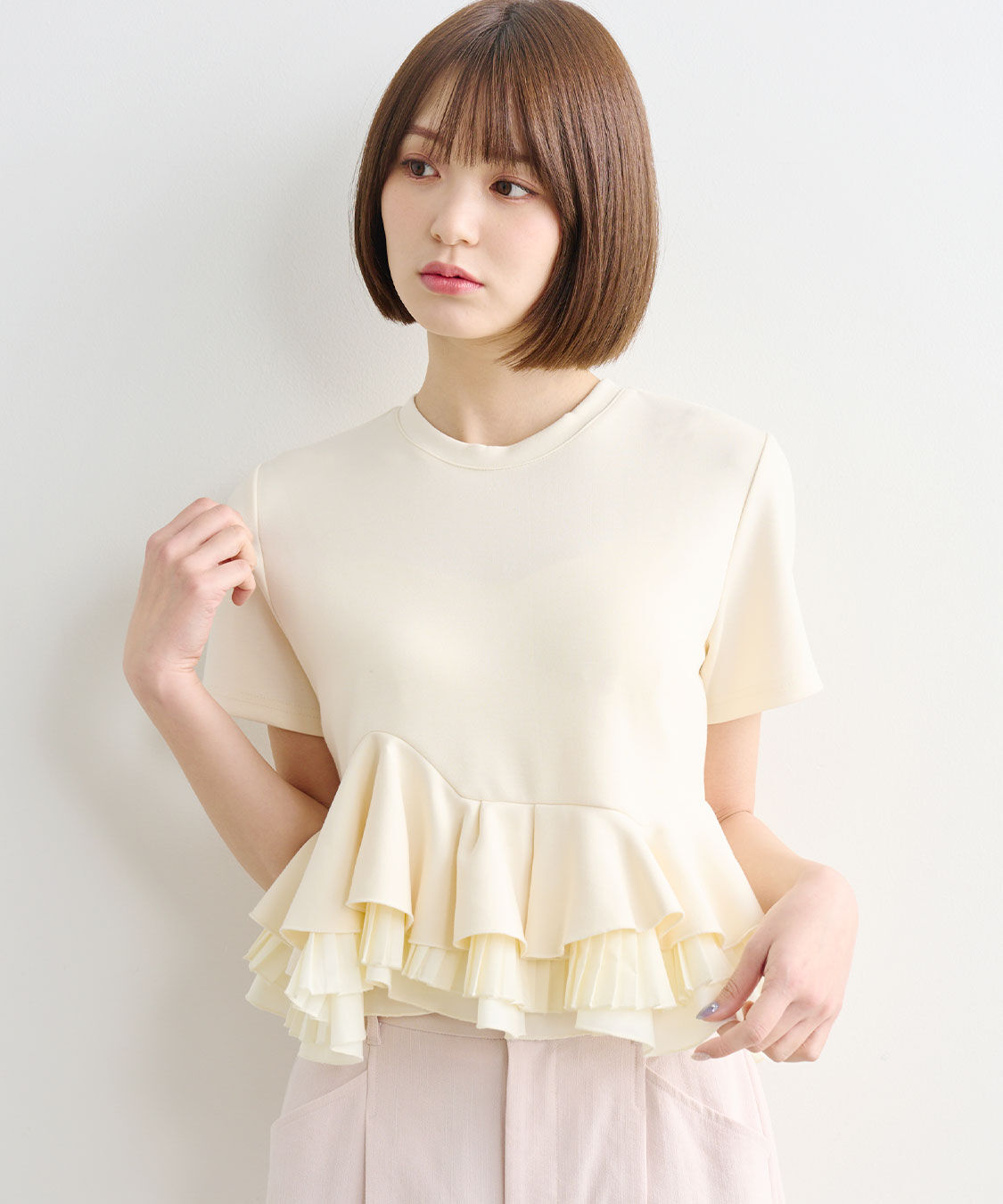 COCO DEAL「ランダムフリルペプラムトップス」|Tシャツ・カットソー|