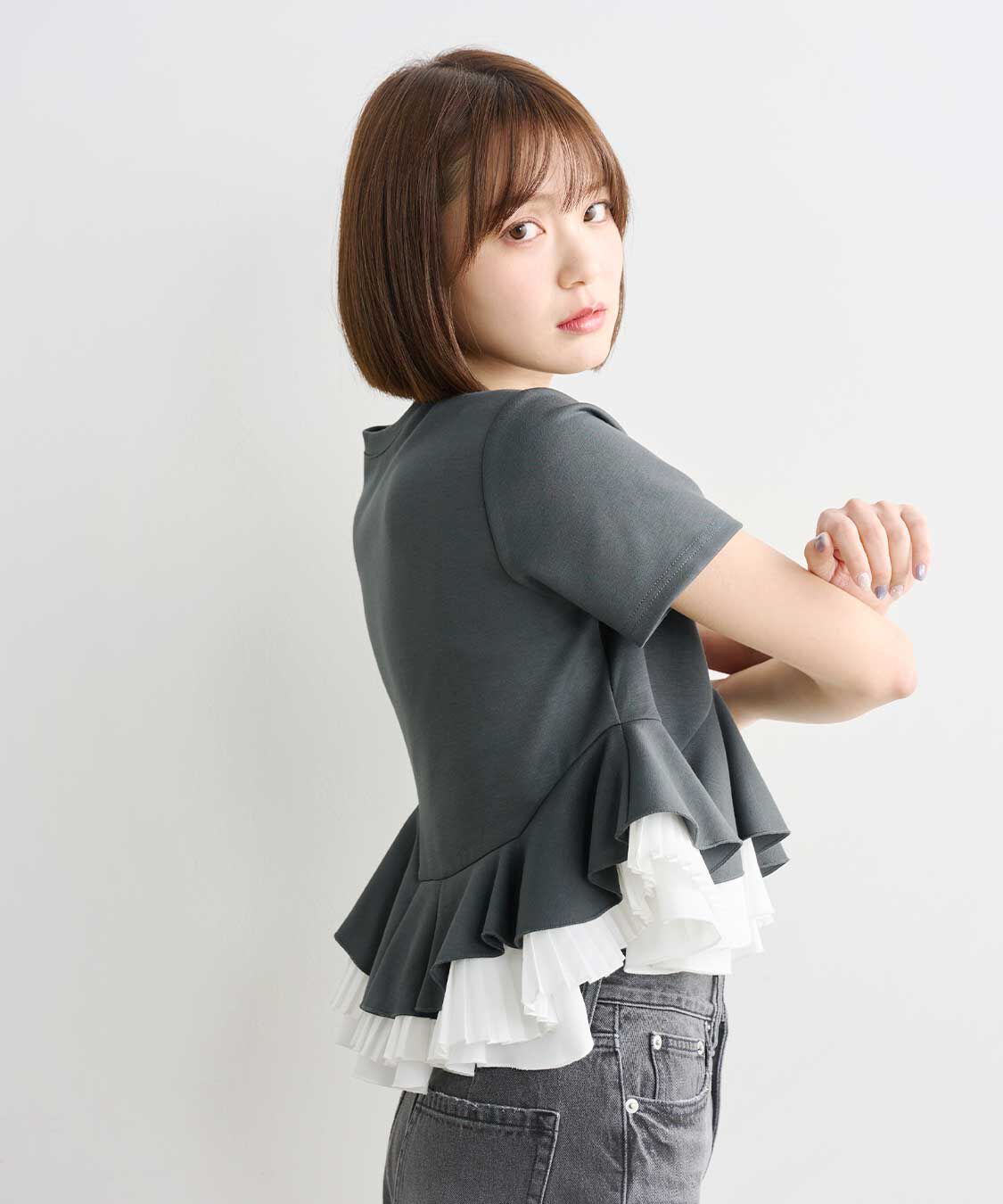 COCO DEAL「ランダムフリルペプラムトップス」|Tシャツ・カットソー|