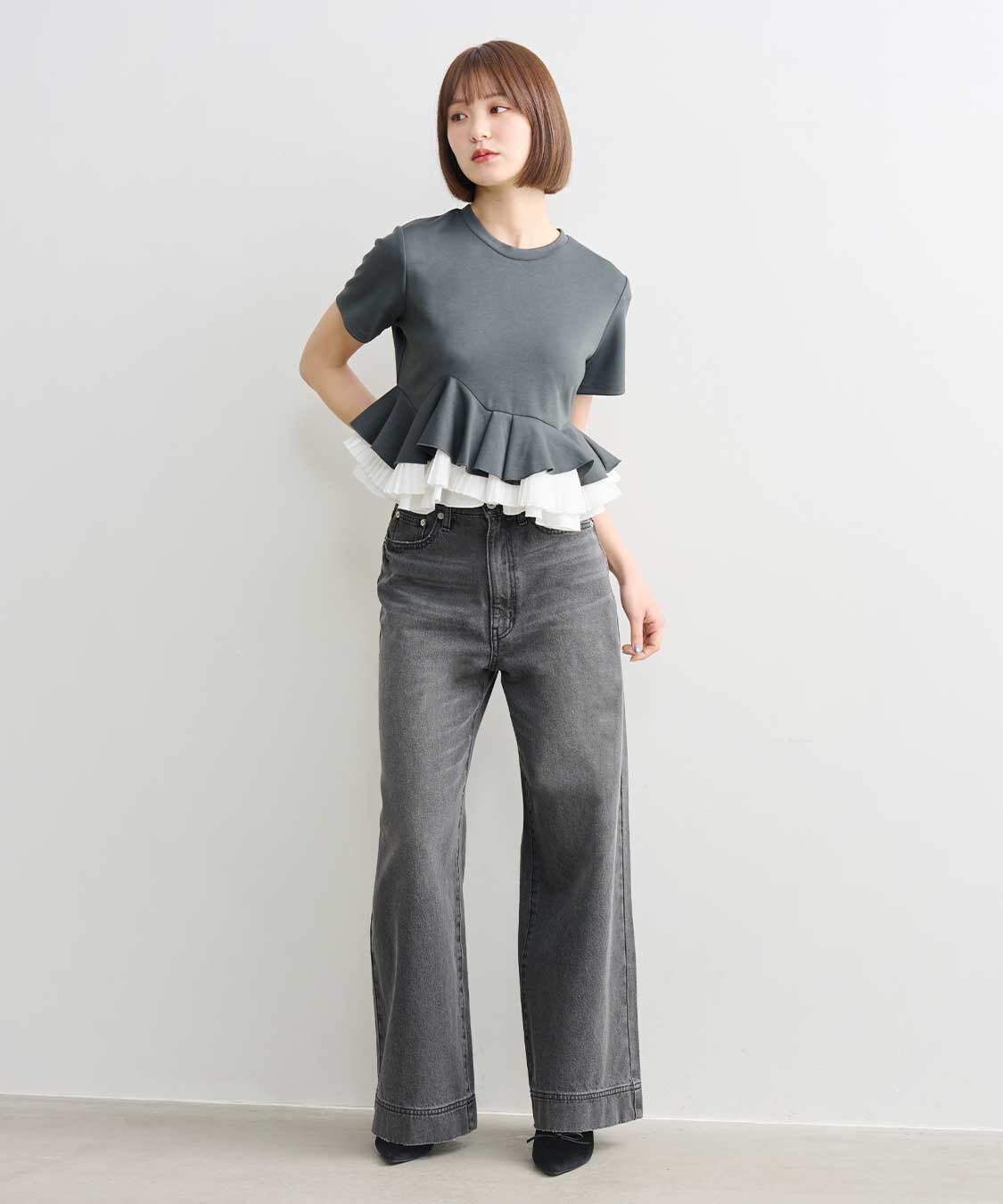 COCO DEAL「ランダムフリルペプラムトップス」|Tシャツ・カットソー|