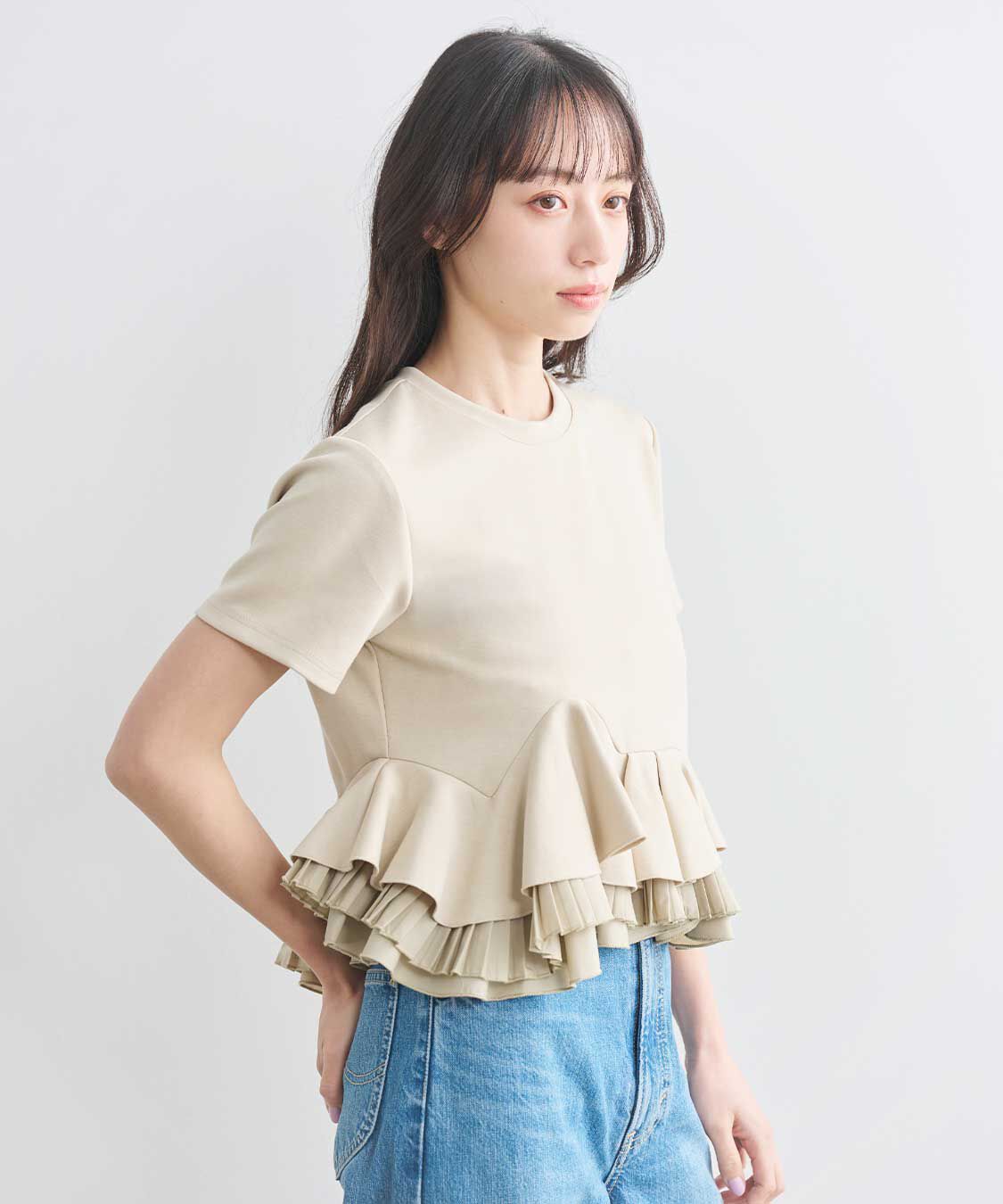 COCO DEAL「ランダムフリルペプラムトップス」|Tシャツ・カットソー|