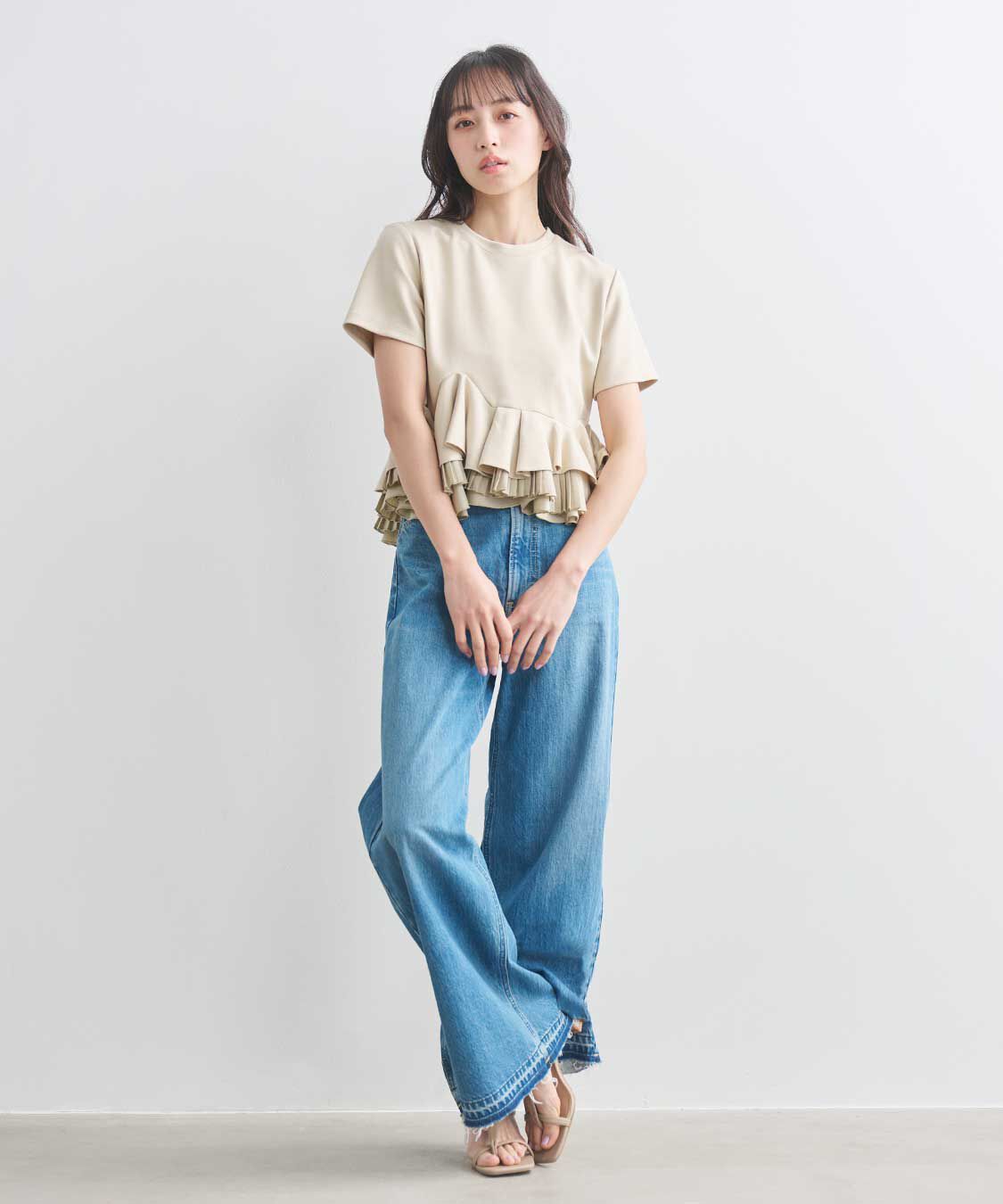 COCO DEAL「ランダムフリルペプラムトップス」|Tシャツ・カットソー|