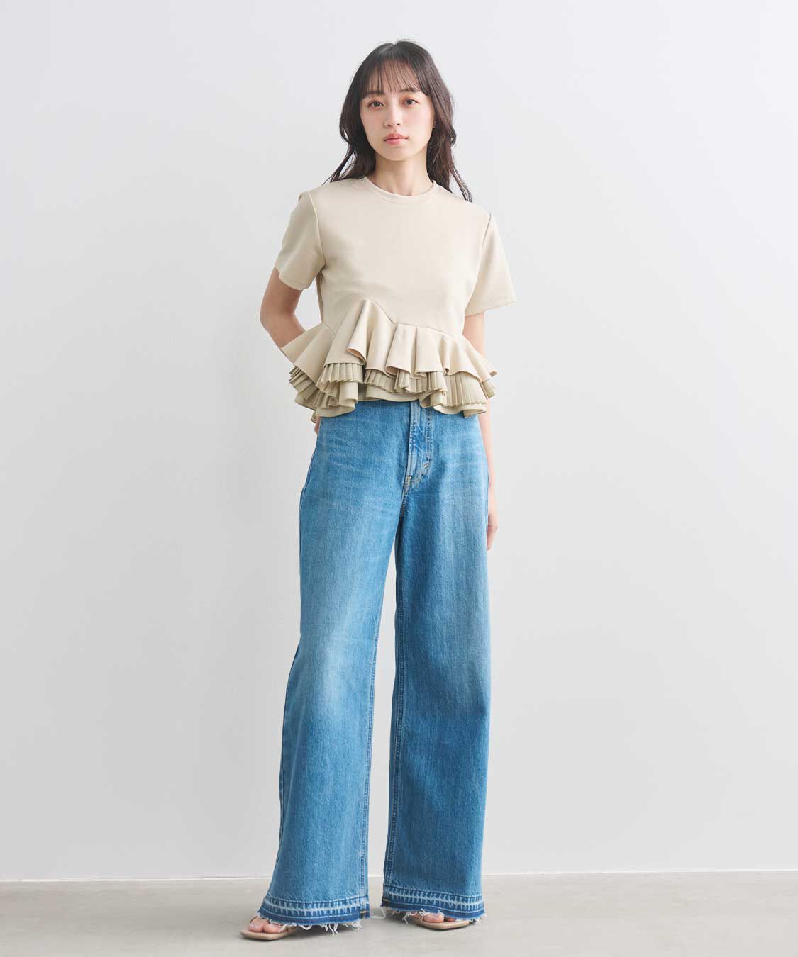 COCO DEAL「ランダムフリルペプラムトップス」|Tシャツ・カットソー|