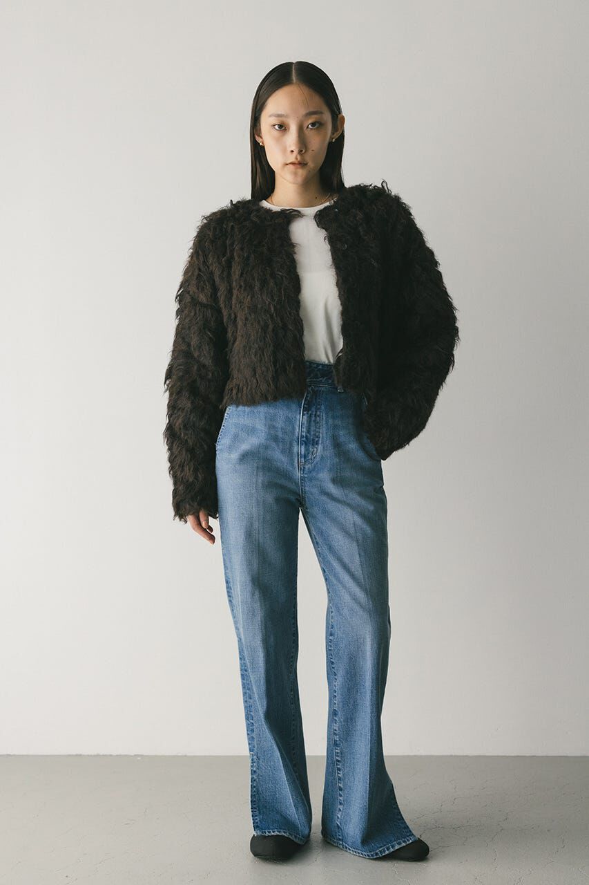 STYLEMIXER「メランジシャギーショートニットカーデ」|カーディガン|