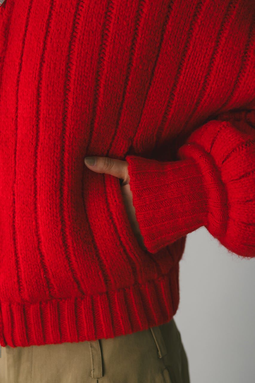 STYLEMIXER「パッファーニットジップカーデ」|カーディガン|