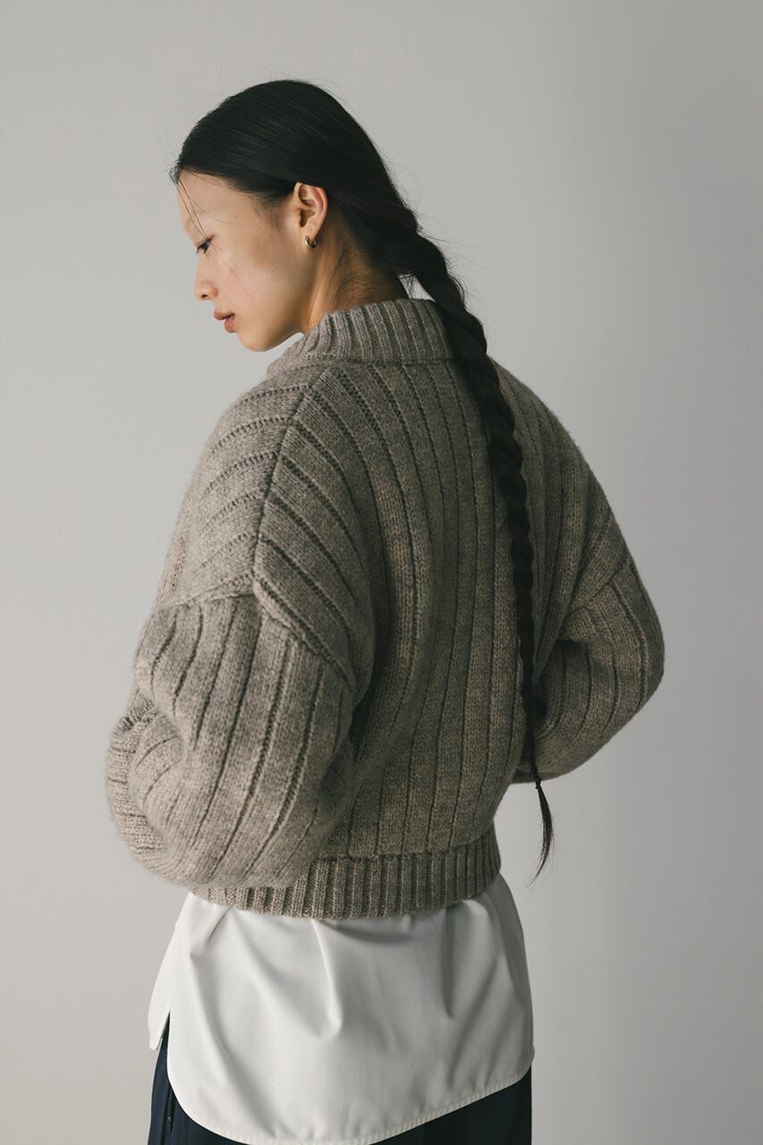 STYLEMIXER「パッファーニットジップカーデ」|カーディガン|GRY