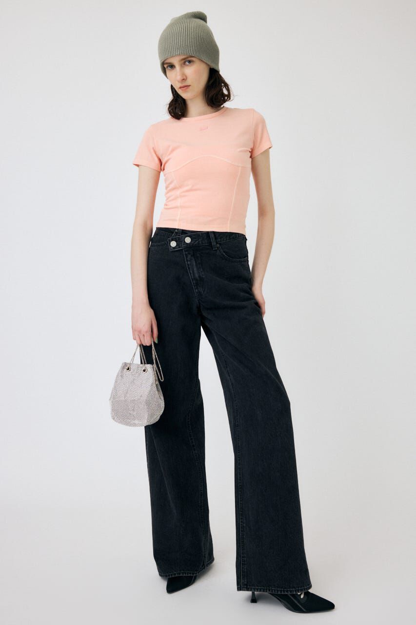 MOUSSY「CROSS WAIST WIDE STRAIGHT」|デニム|