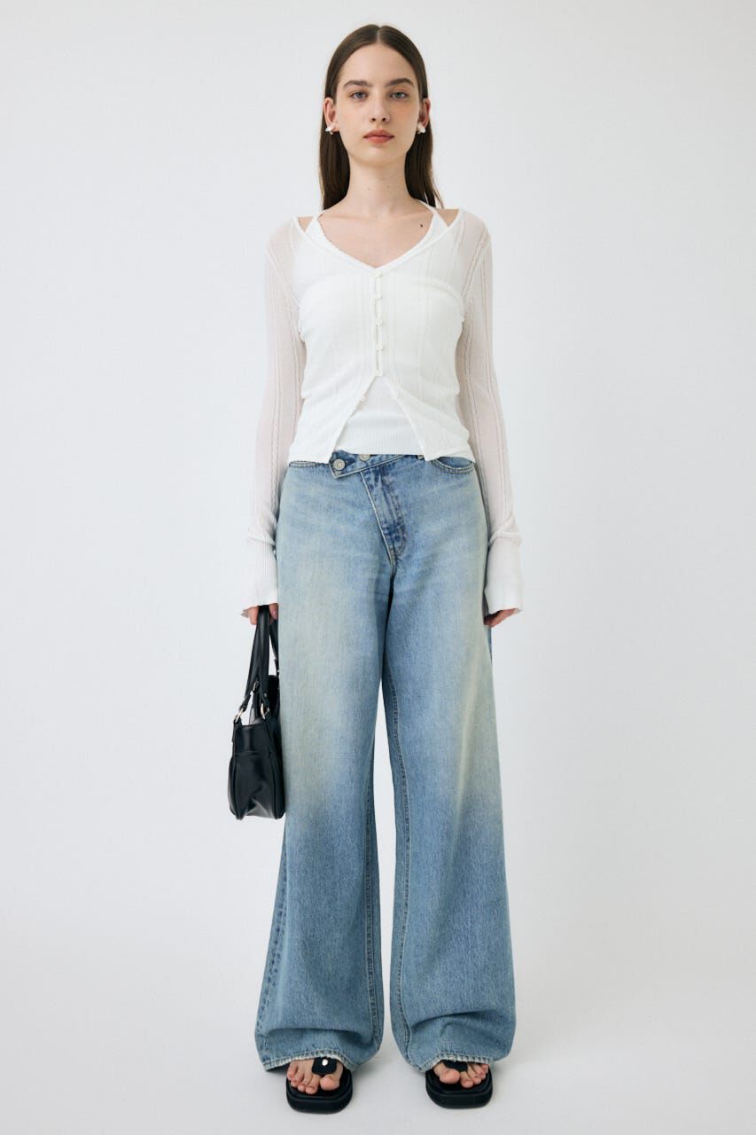 MOUSSY「CROSS WAIST WIDE STRAIGHT」|デニム|