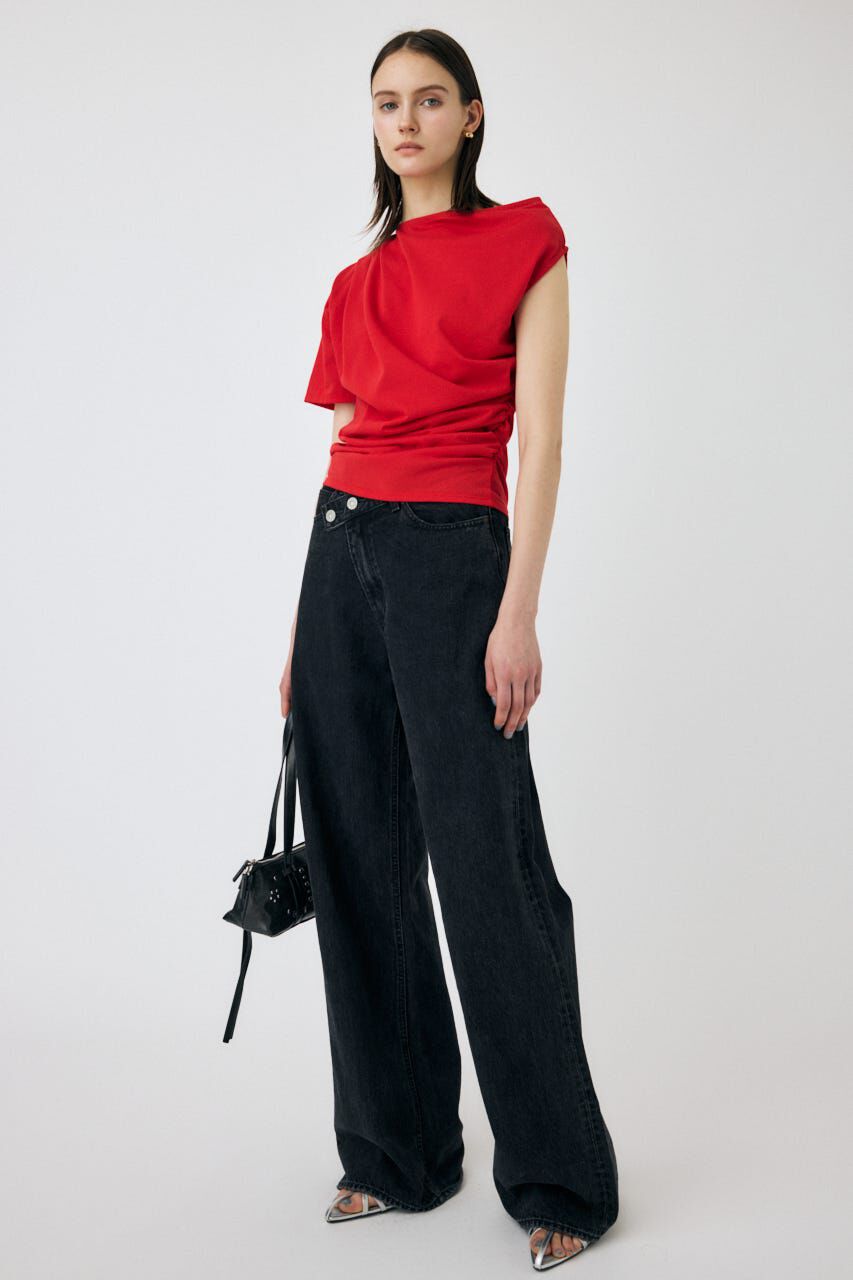 MOUSSY「CROSS WAIST WIDE STRAIGHT」|デニム|