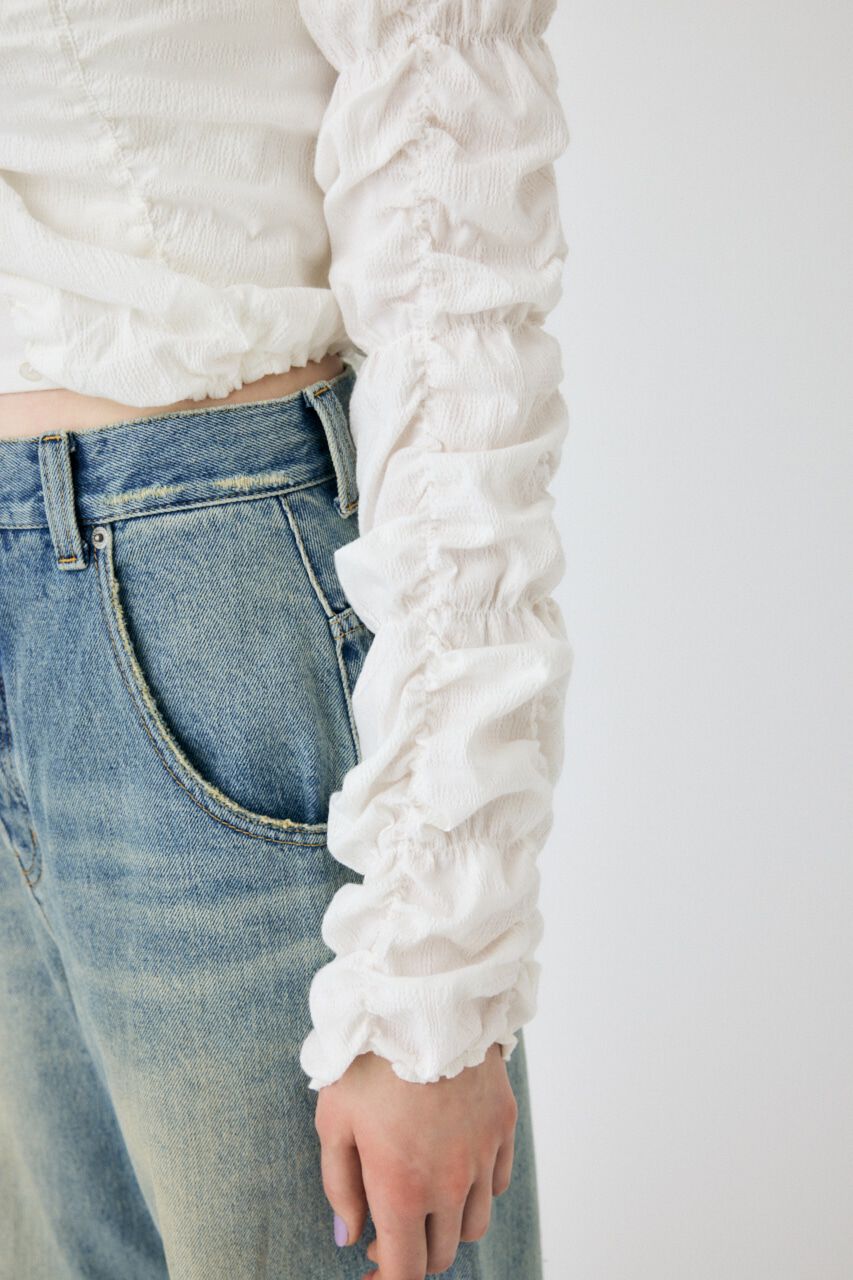 MOUSSY「FRONT TIE SHIRRING シャツ」|シャツ・ブラウス|