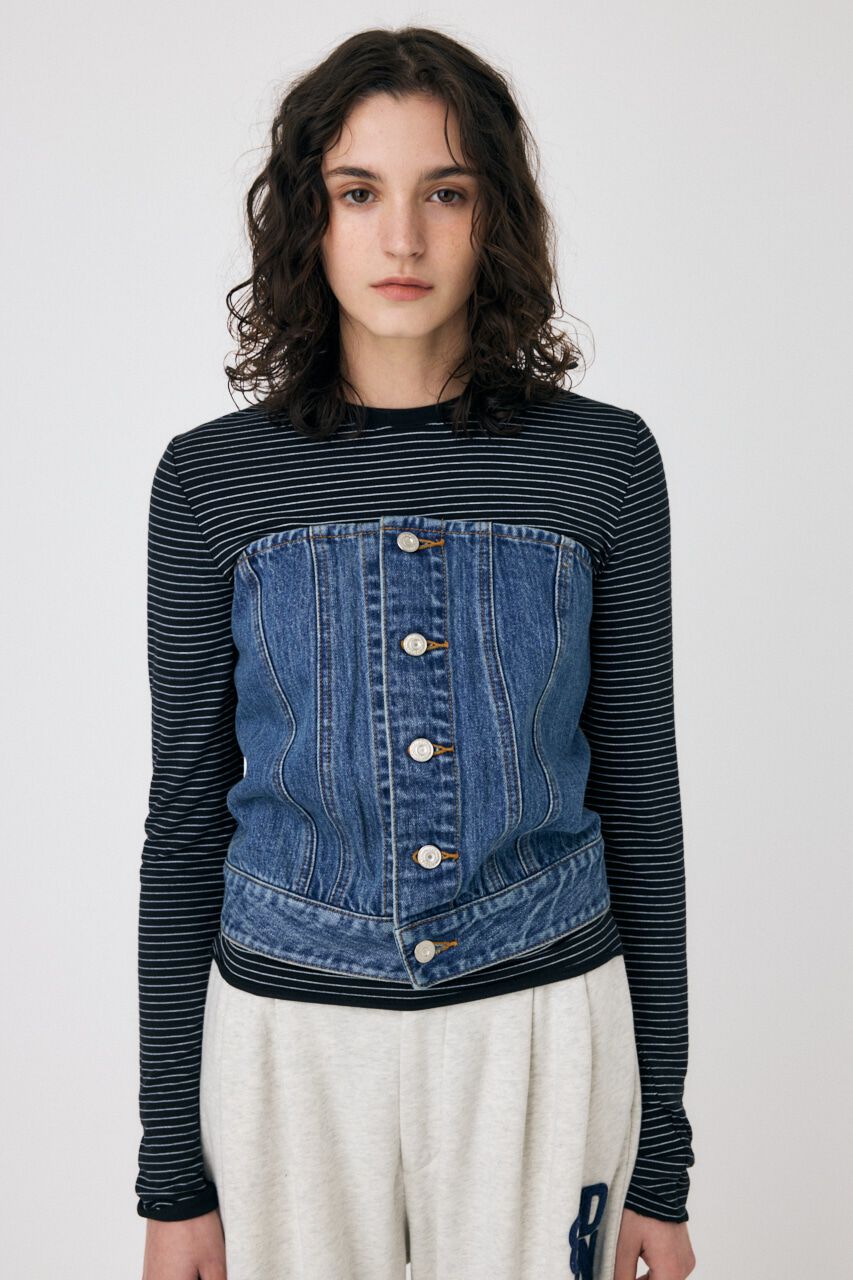MOUSSY「DENIM BARE ビスチェ」|チューブトップ|